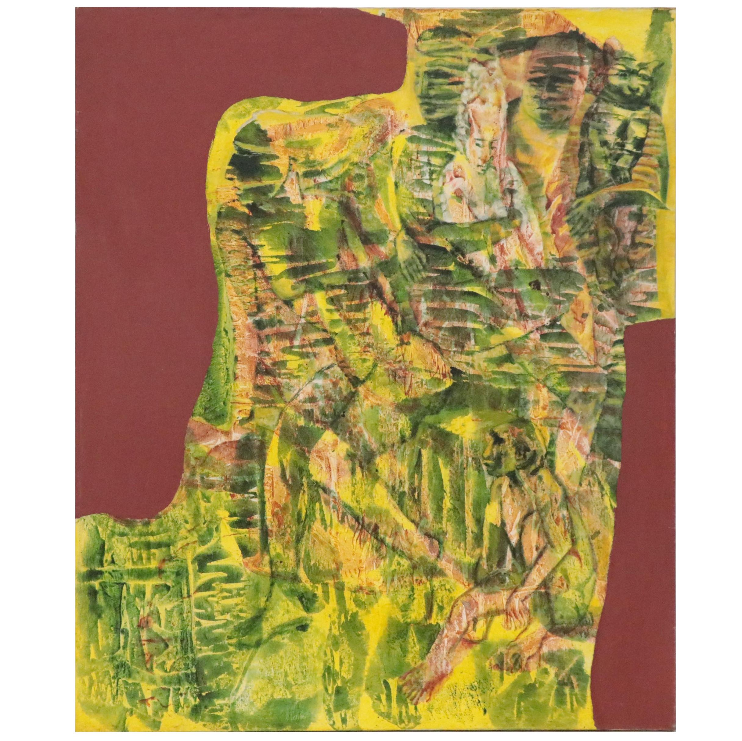 Don Stacy Large-Scale Abstract Oil Painting, Circa 1980