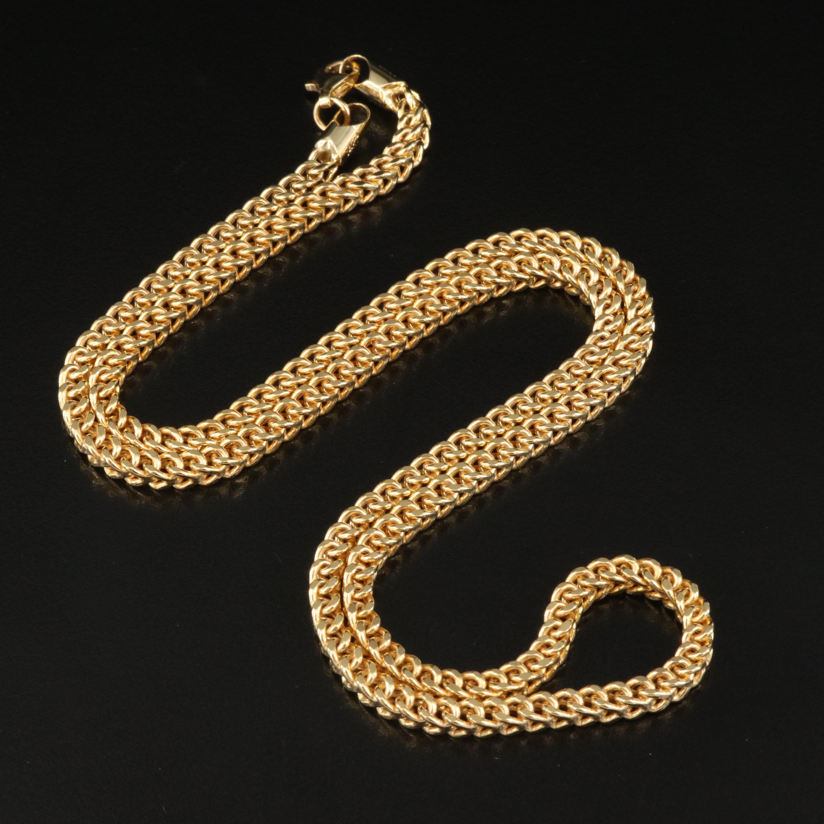 Italian Amoro 14K Square Curb Chain Necklace