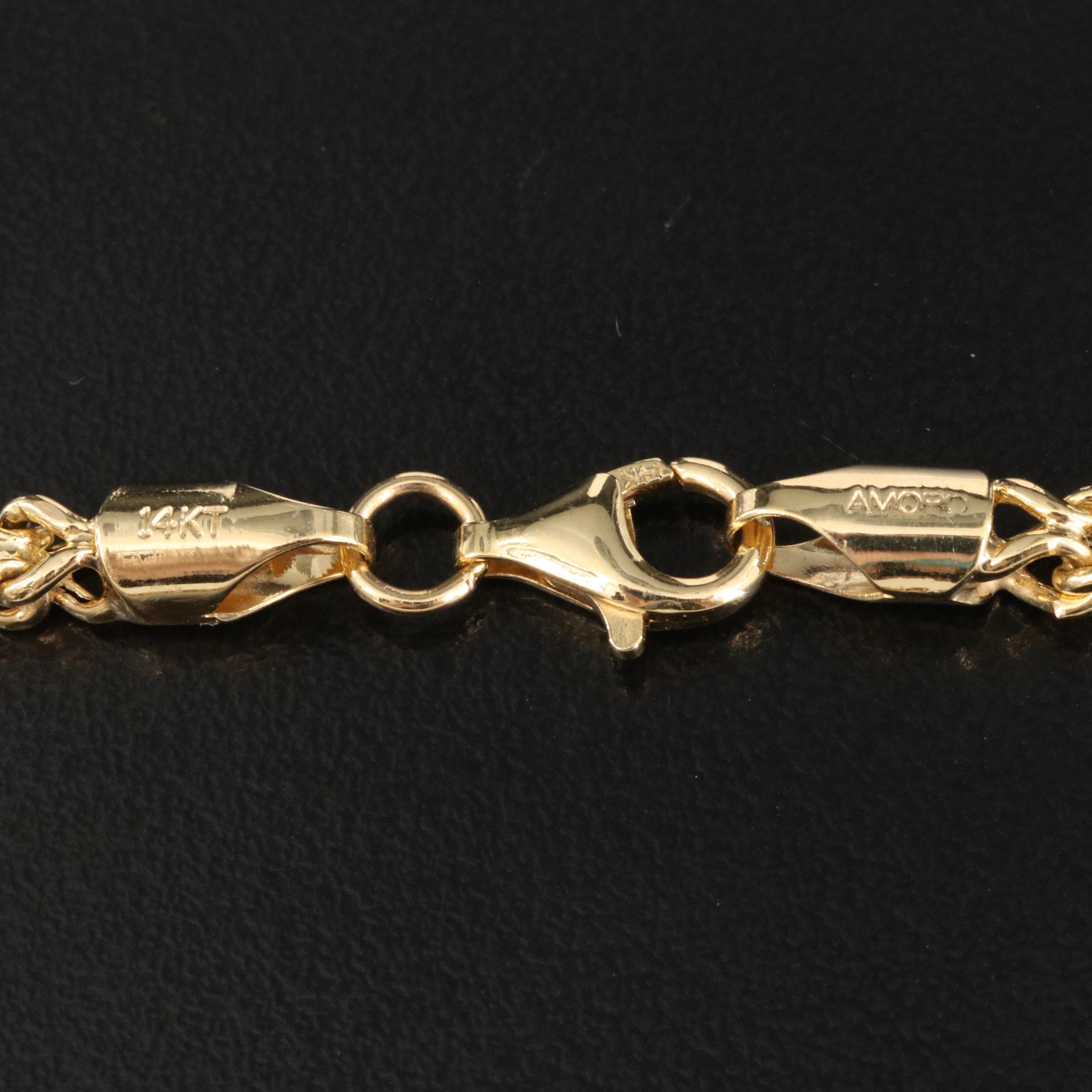 Italian Amoro 14K Square Curb Chain Necklace