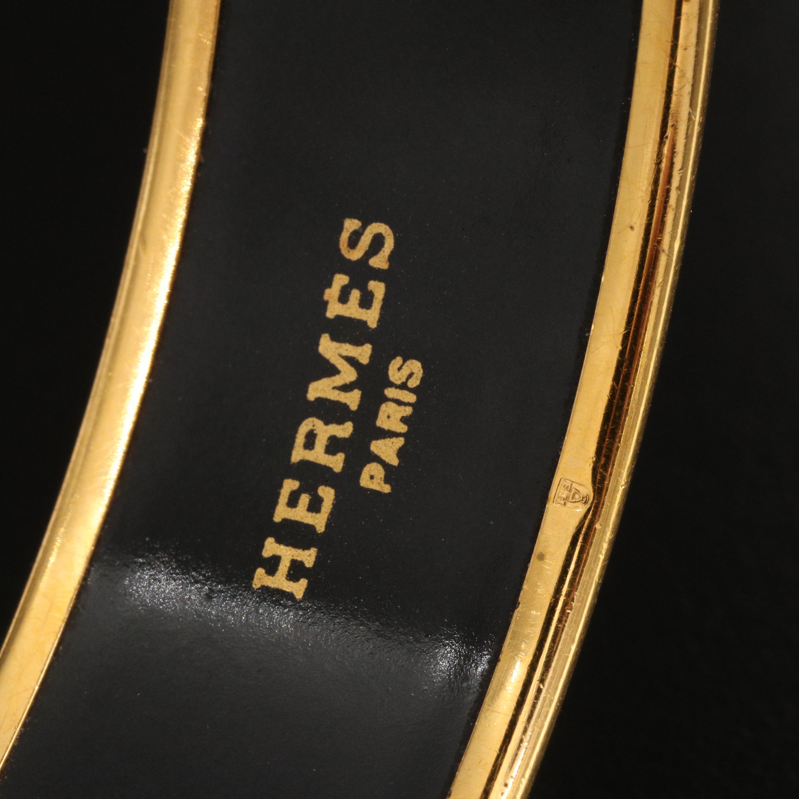 Vintage Hermès "Carioca Stripes" Wide Enamel Bangle