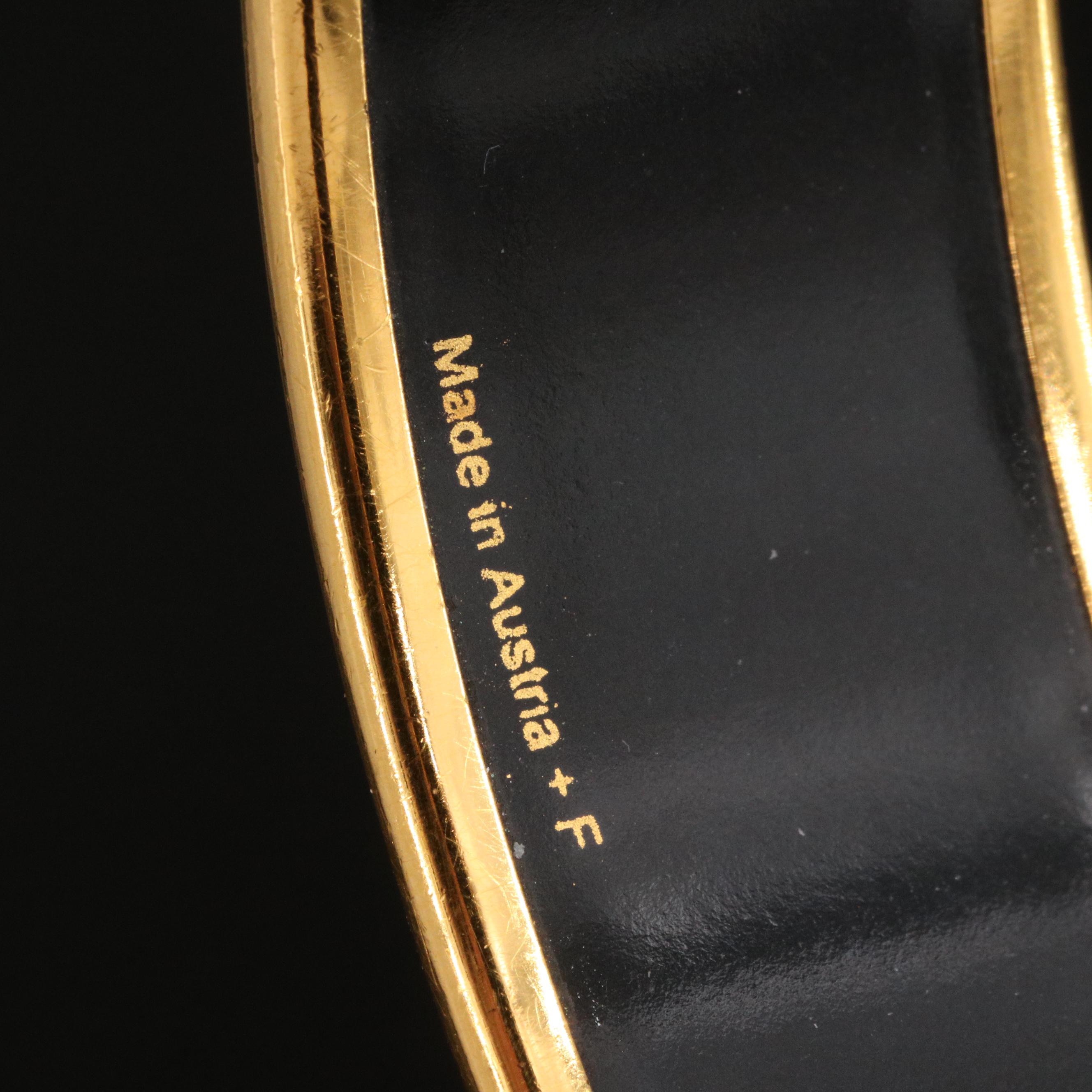 Vintage Hermès "Carioca Stripes" Wide Enamel Bangle