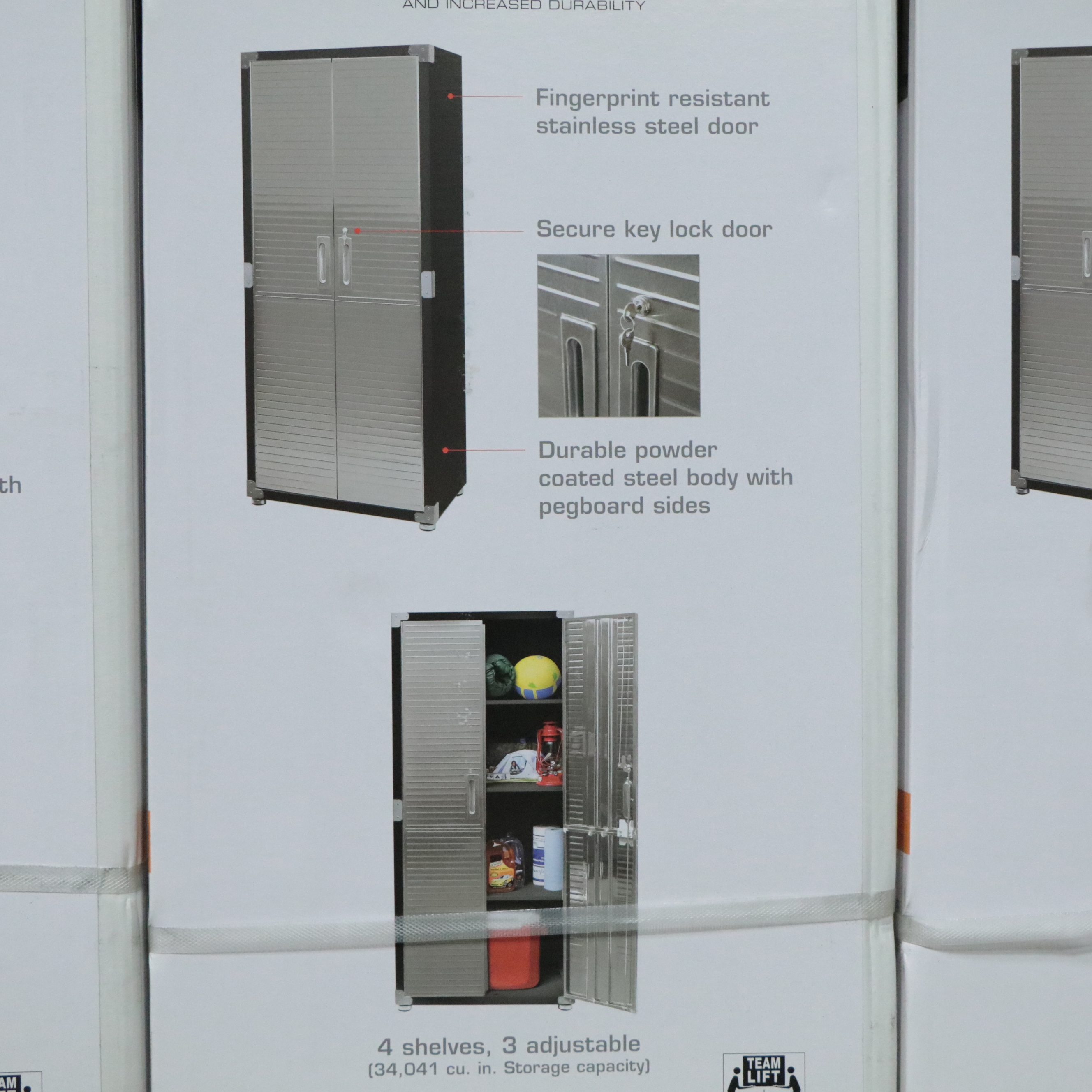 Seville Classics UltraHD® Stainless Steel 2-Door Lockable Storage Cabinet