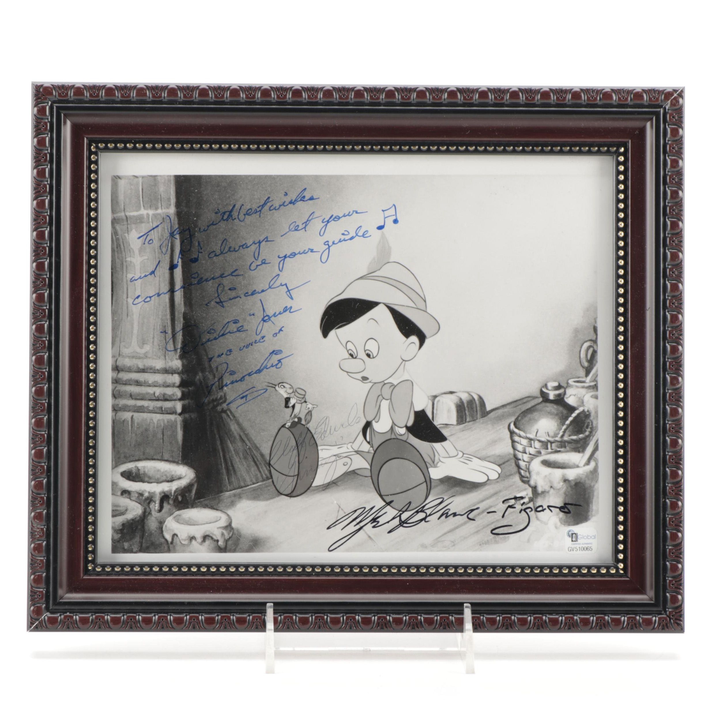 Mel Blanc, Dickie Jones and Cliff Edwards Signed "Pinocchio" Movie Still, COA