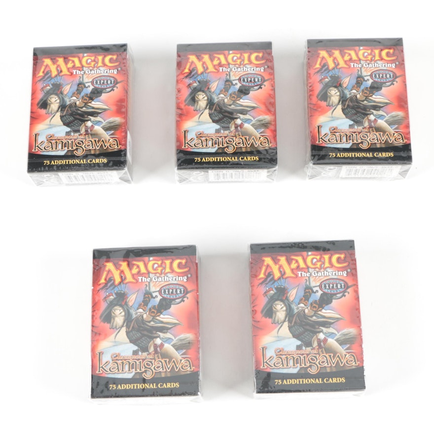 Five Magic: the Gathering Sealed Champions of Kamigawa Packs