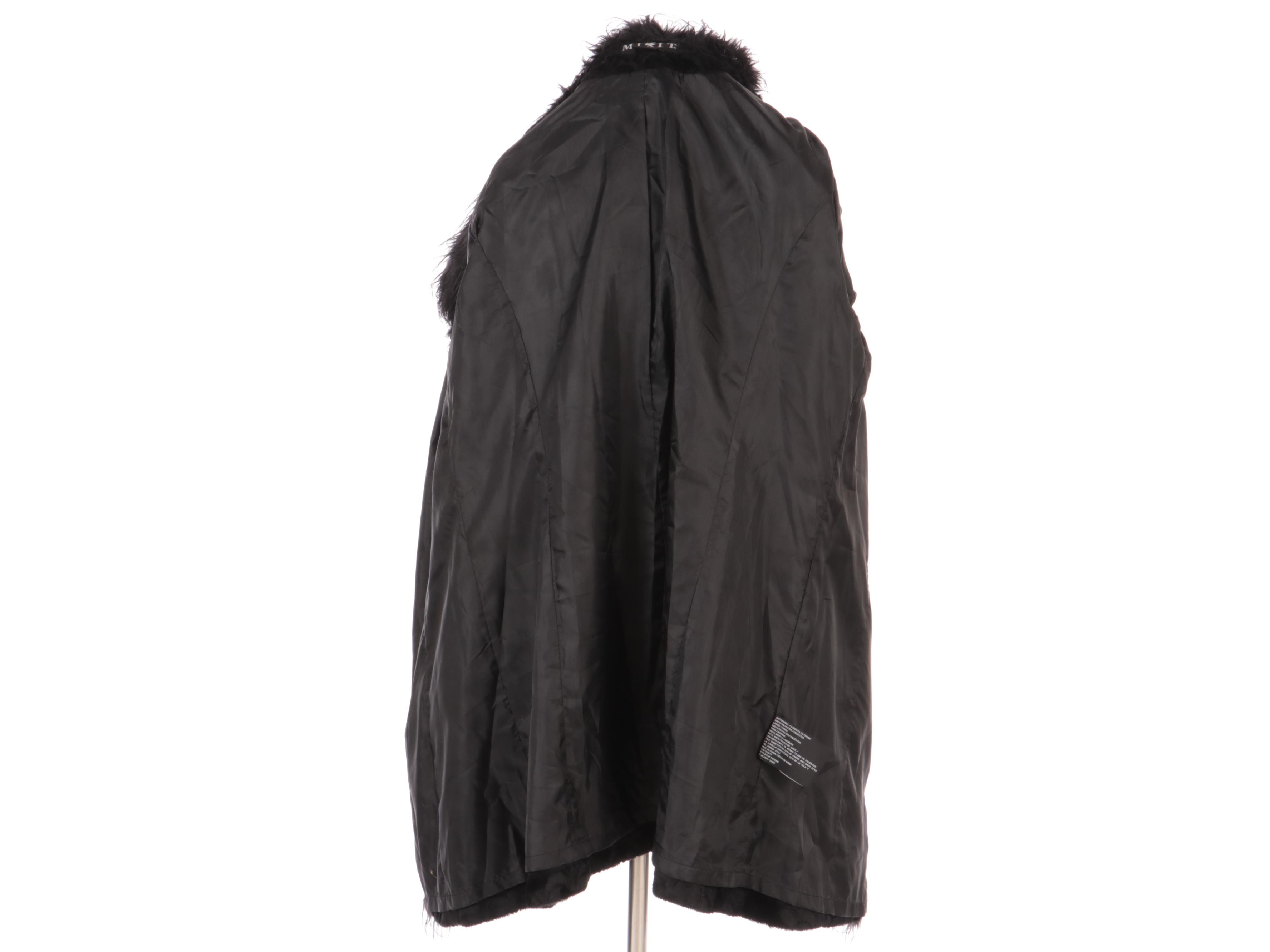 Mixit Black Faux Fur Broadtail Lamb Style Coat