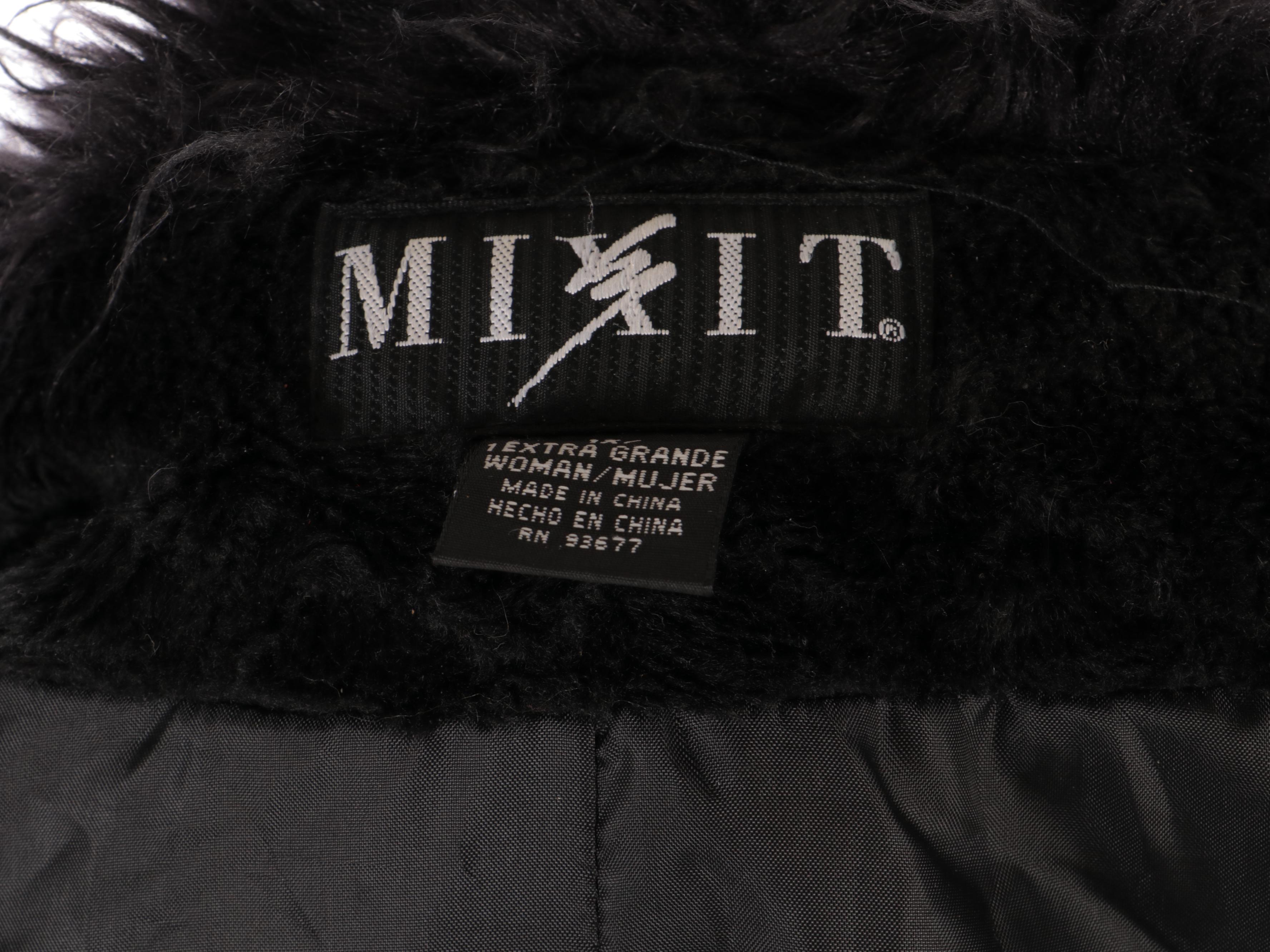 Mixit Black Faux Fur Broadtail Lamb Style Coat