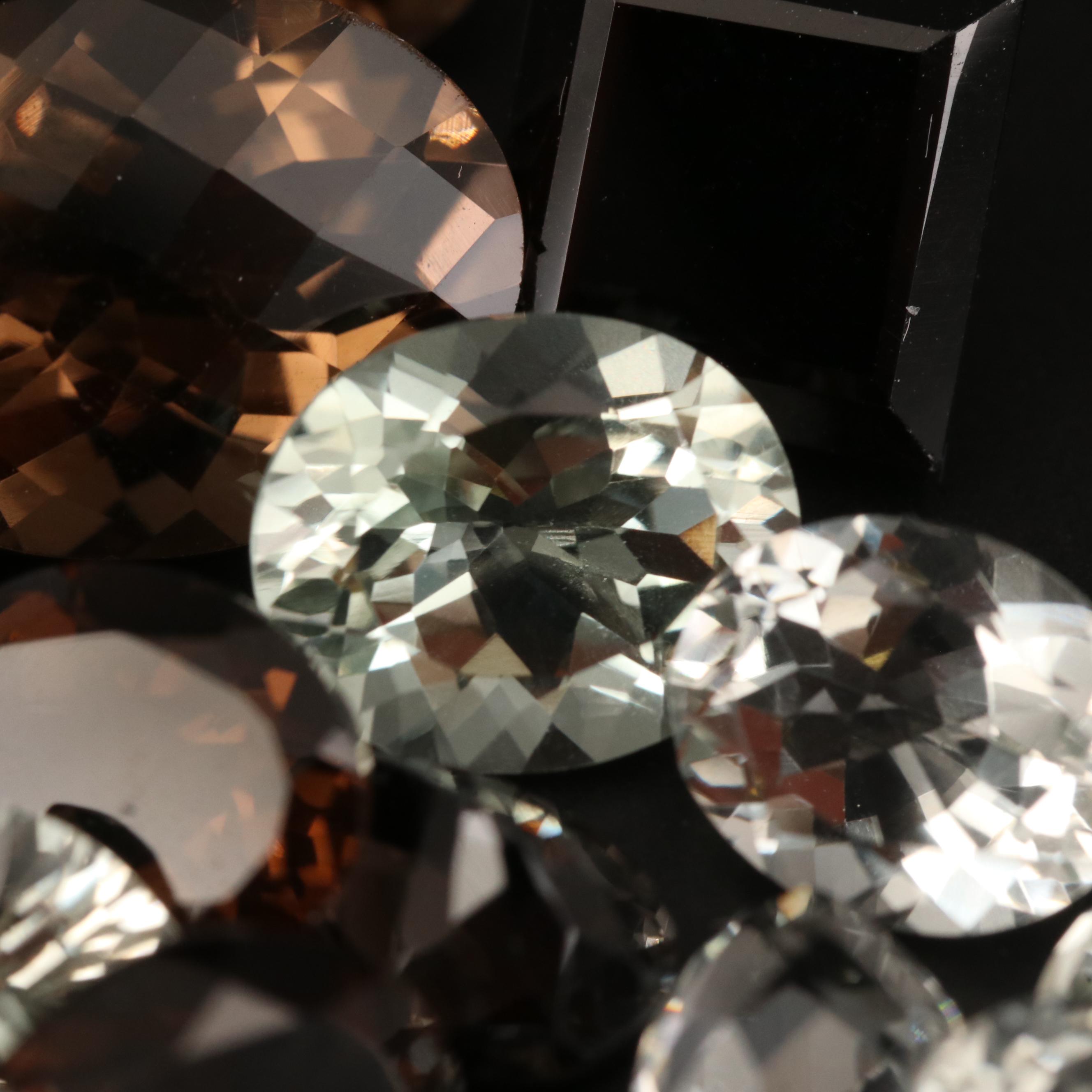 Loose 67.02 CTW Mixed Faceted Prasiolite and Smoky Quartz