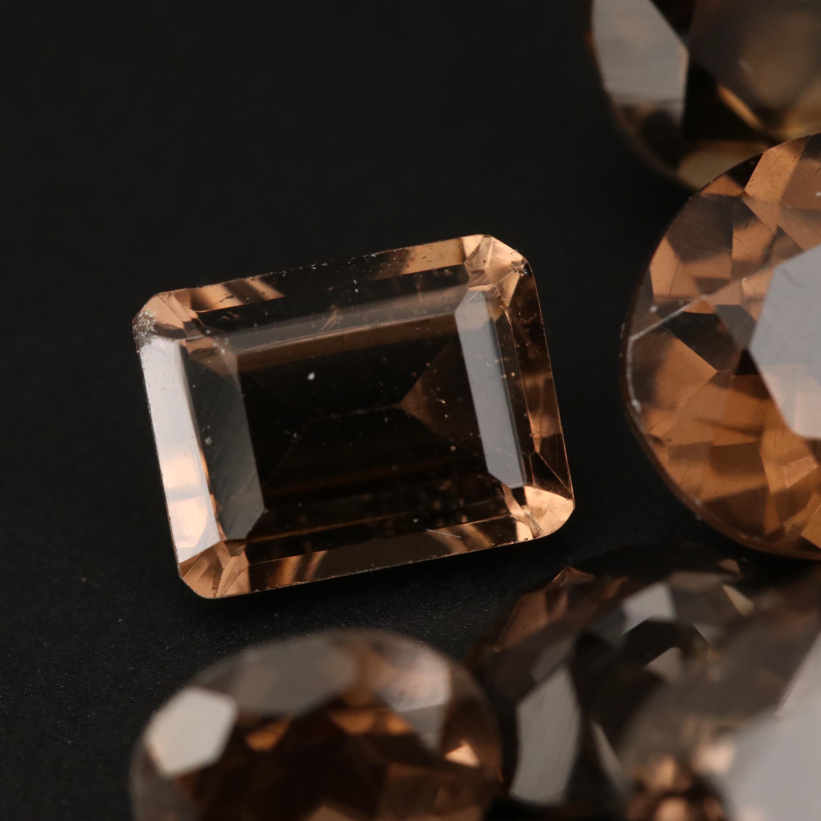 Loose 67.02 CTW Mixed Faceted Prasiolite and Smoky Quartz