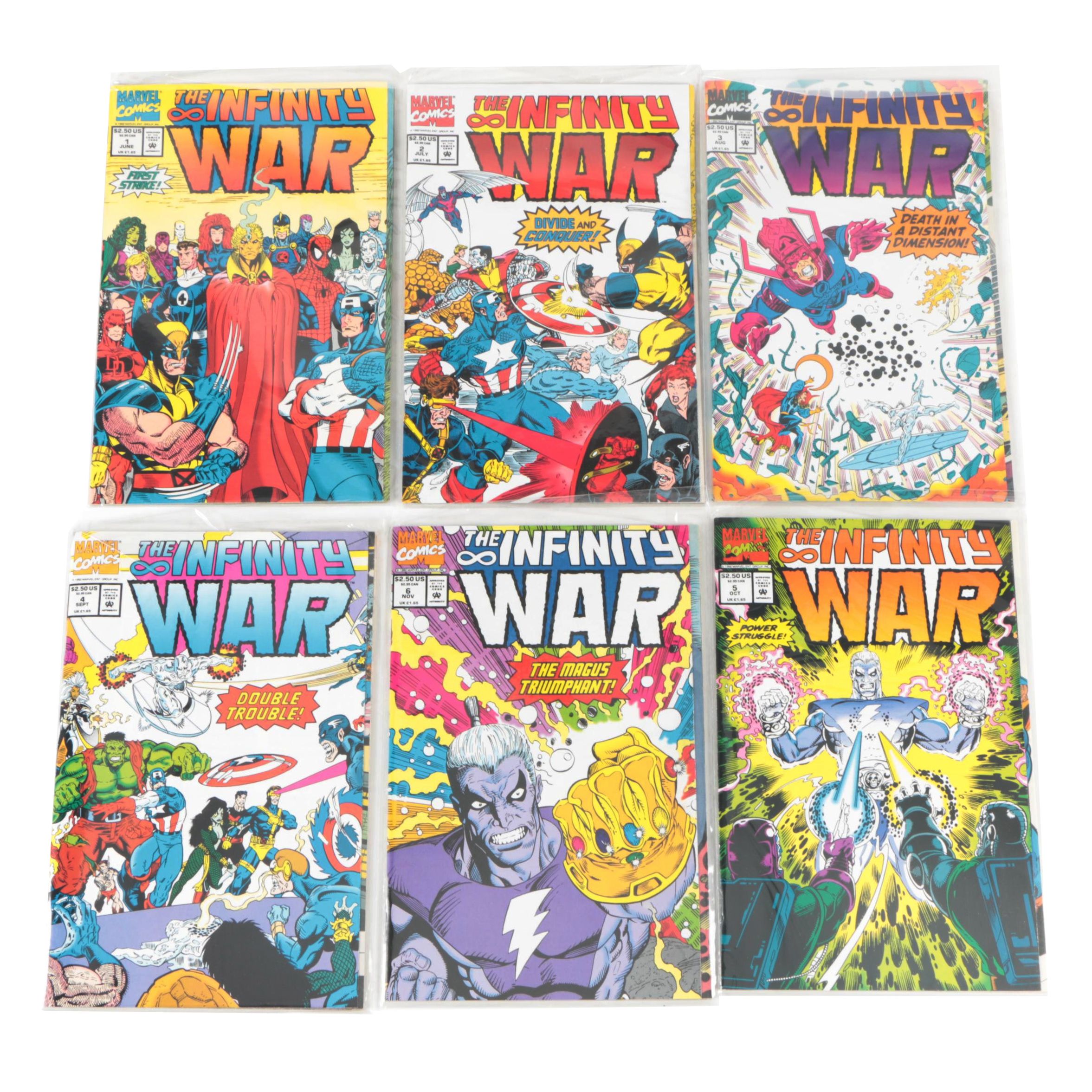 Modern Age Marvel Comics "Infinity War" Comic Book Volumes 1 - 6