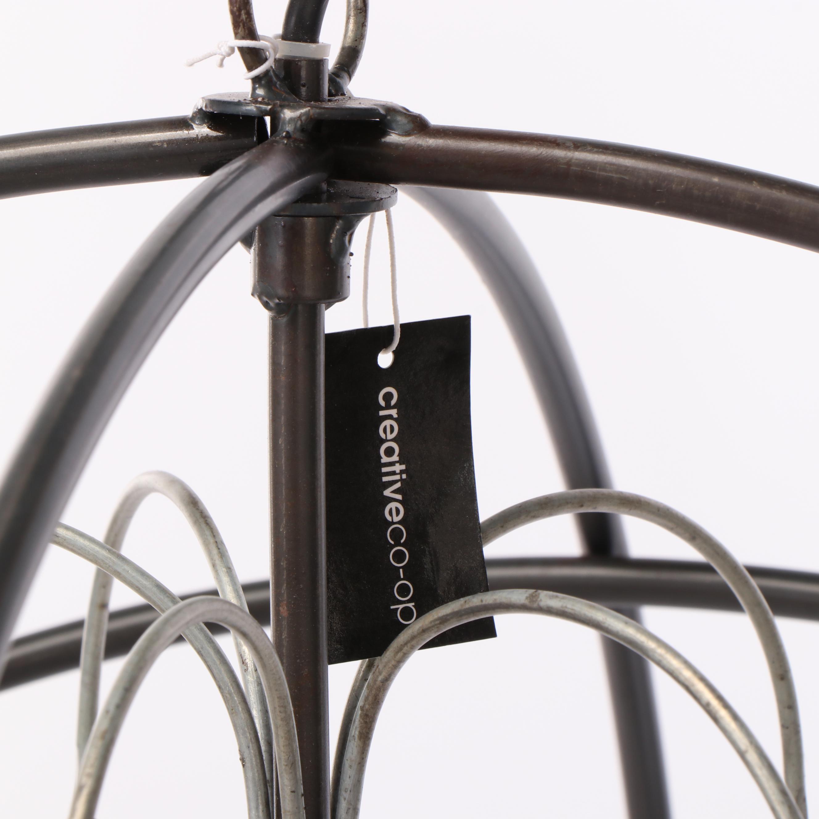 Creative Co-Op Inc. Metal Chandelier with Glass Crystals