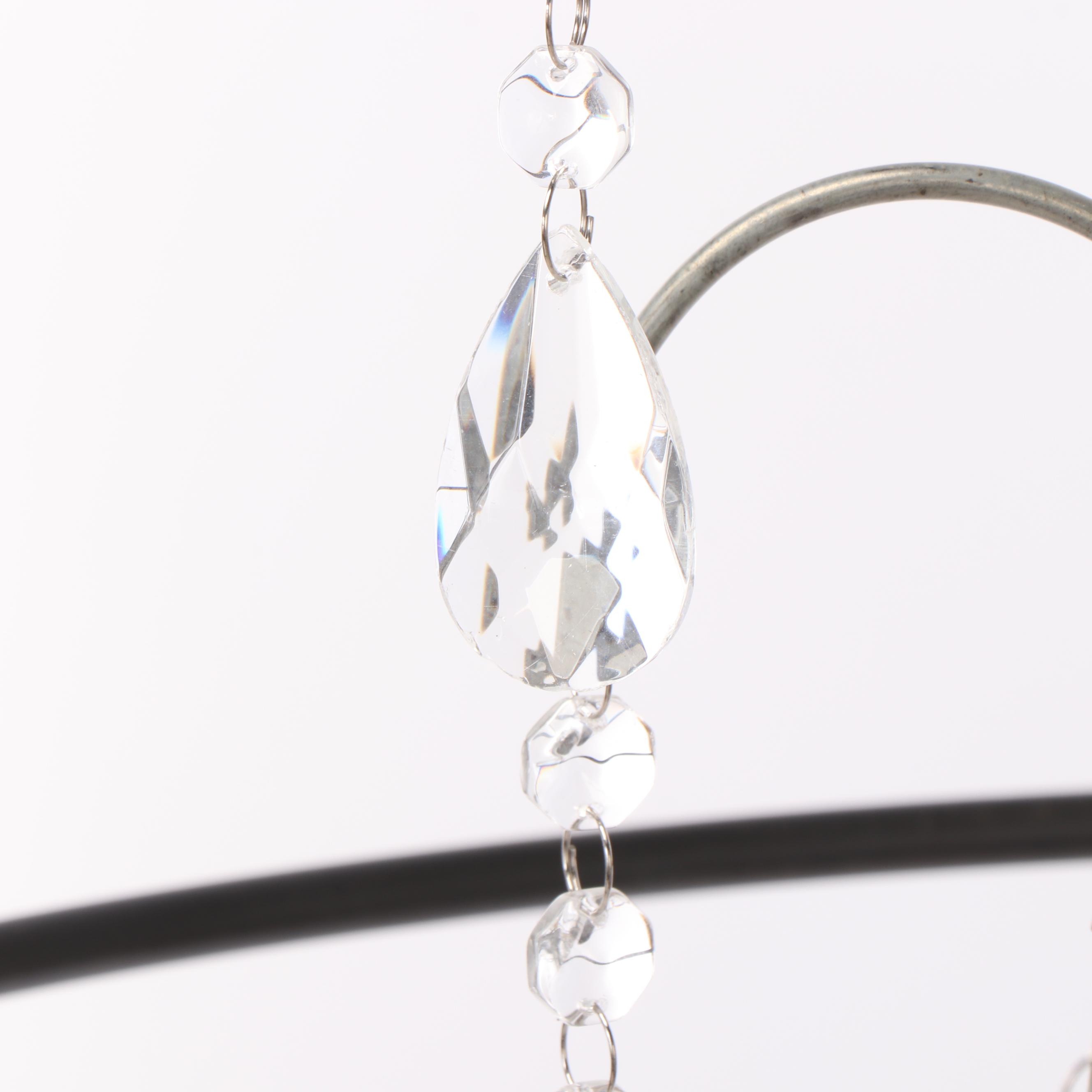 Creative Co-Op Inc. Metal Chandelier with Glass Crystals