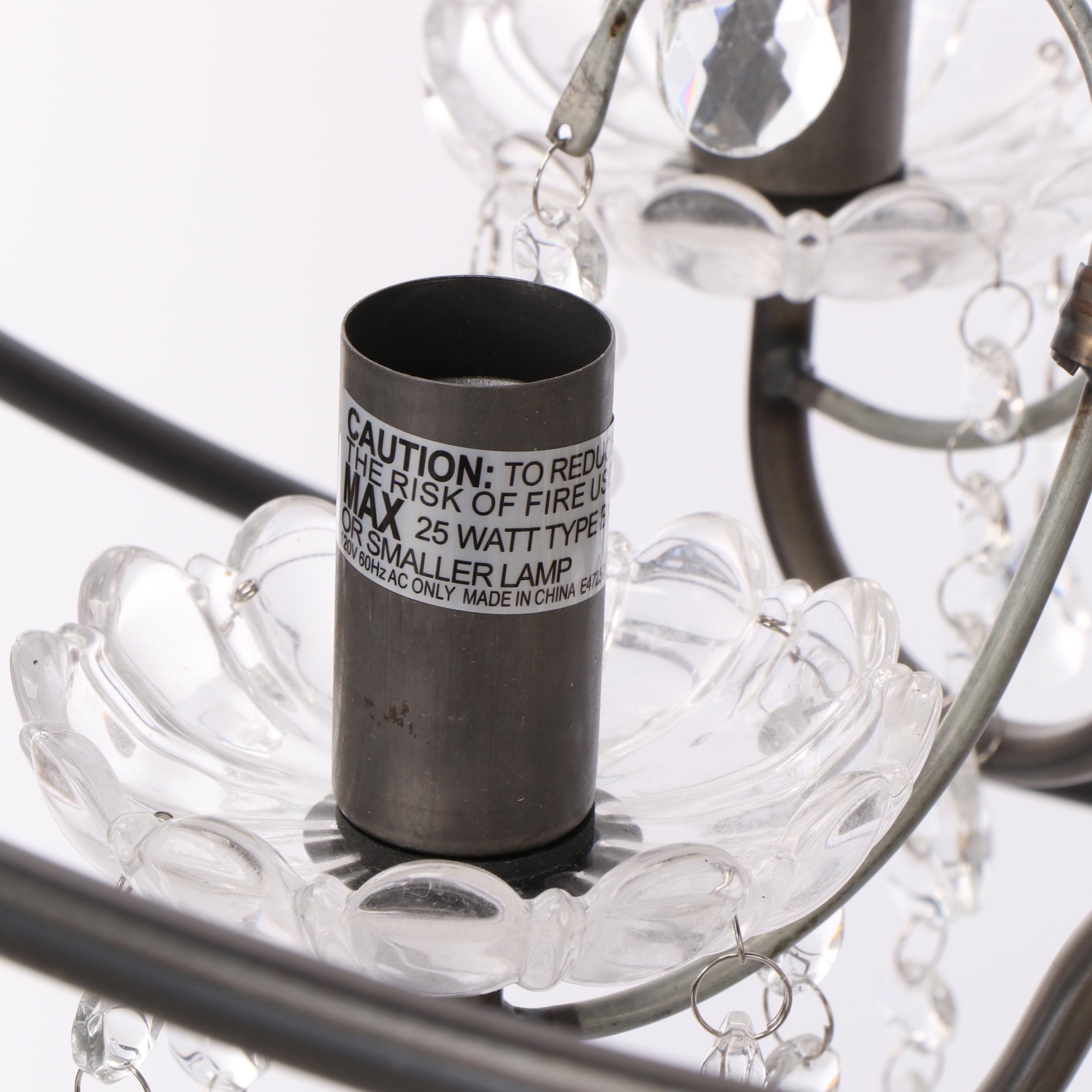 Creative Co-Op Inc. Metal Chandelier with Glass Crystals