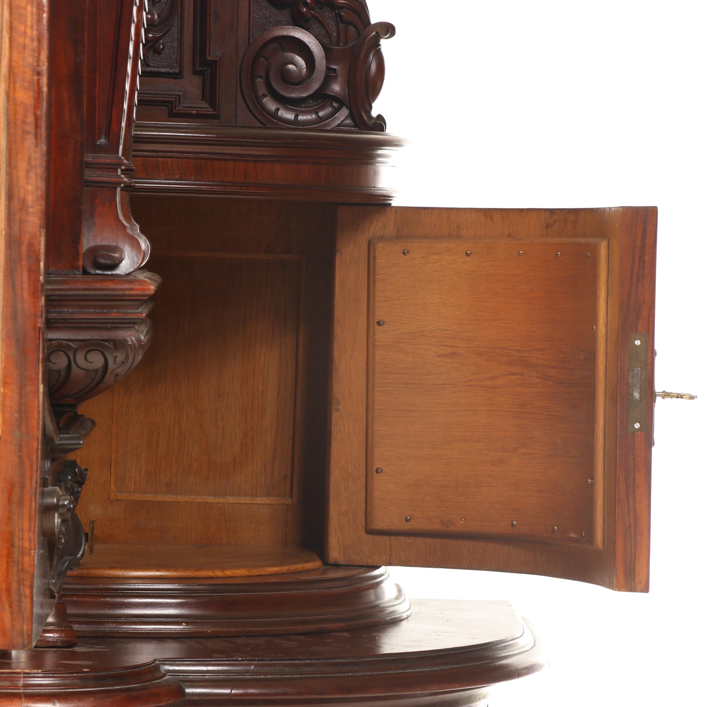 French Henri II Style Walnut Buffet à Deux Corps