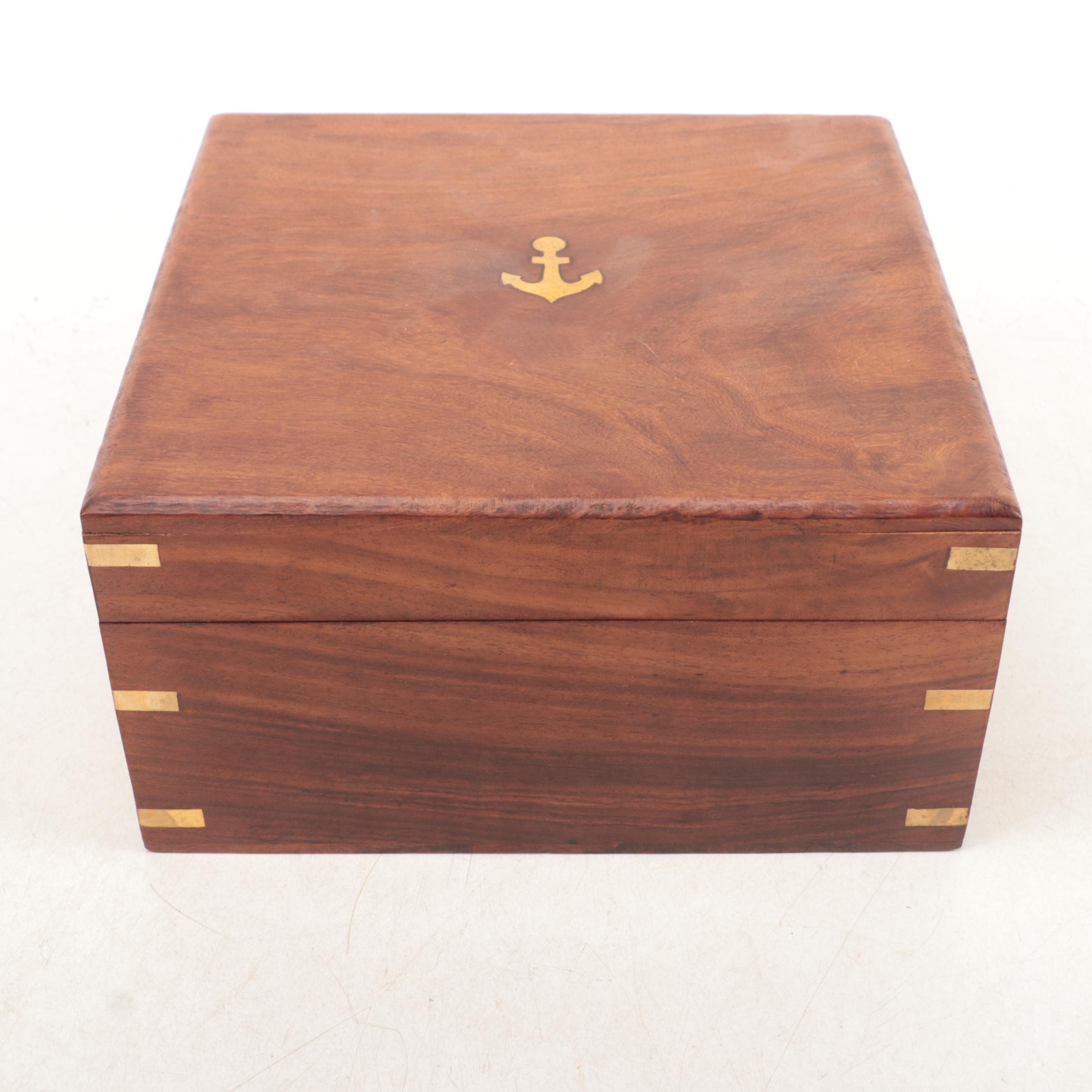 Brass Sextant with Walnut Wood Case