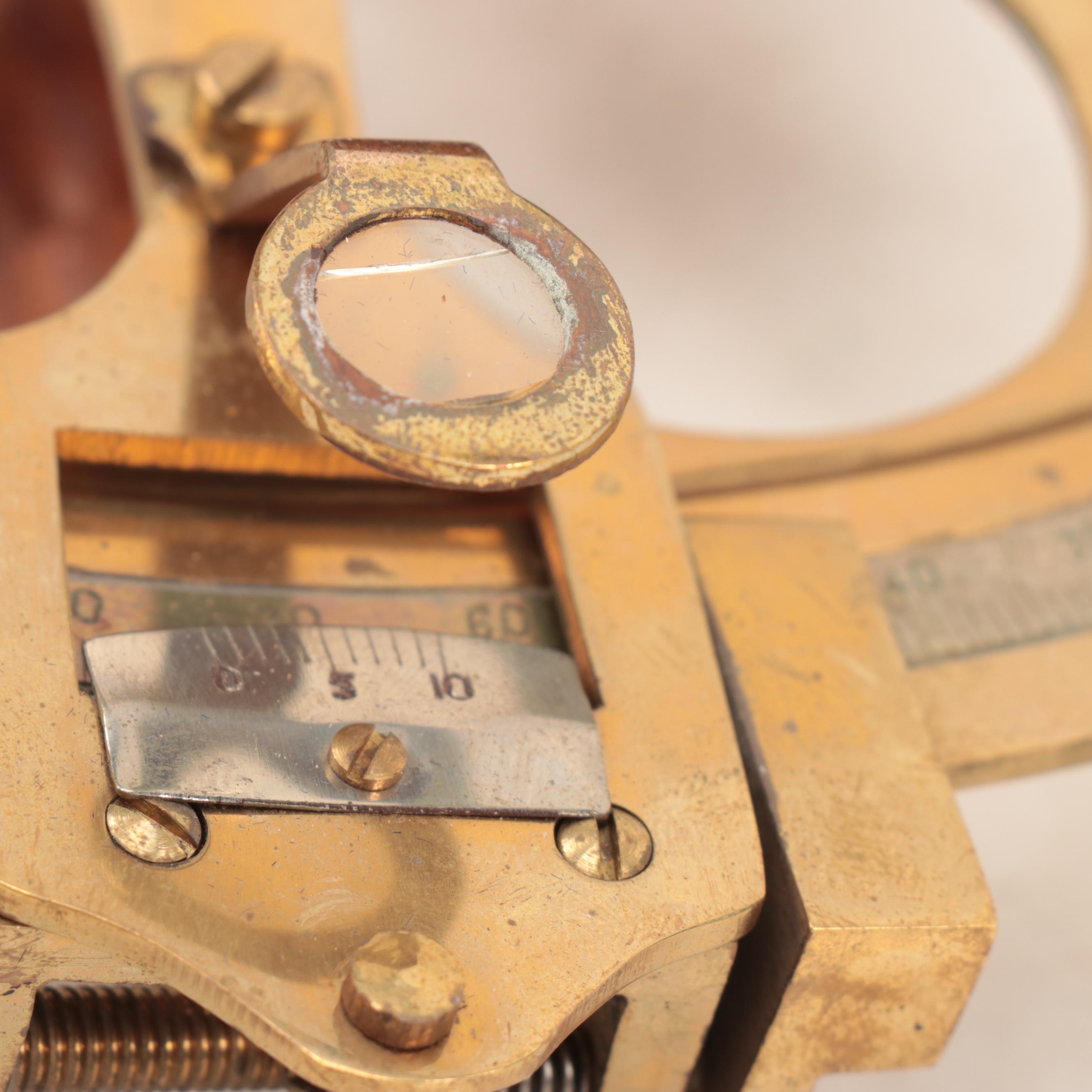 Brass Sextant with Walnut Wood Case
