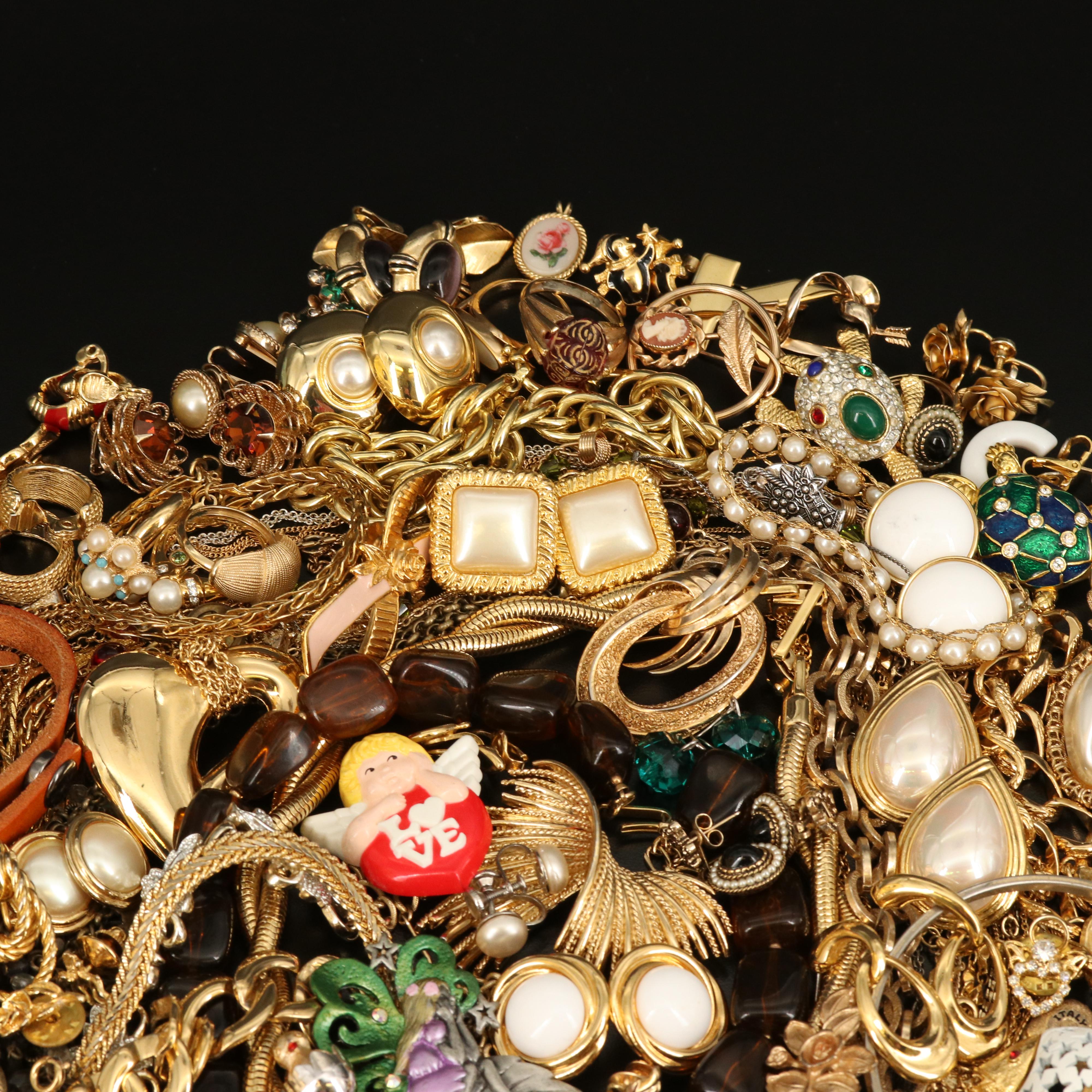 Gold Filled Jewelry Featuring Crown Trifari, Laurel Burch and Disney
