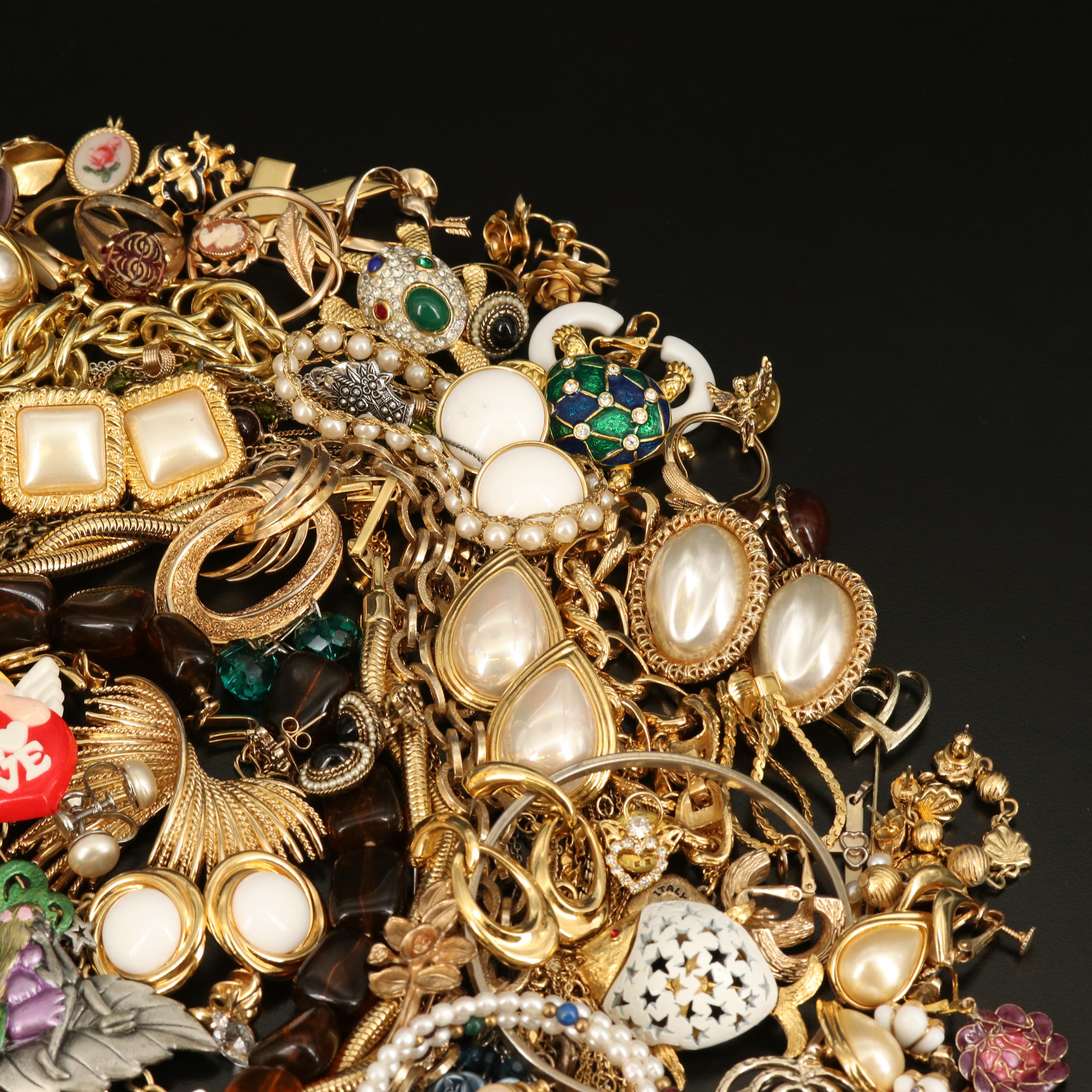 Gold Filled Jewelry Featuring Crown Trifari, Laurel Burch and Disney