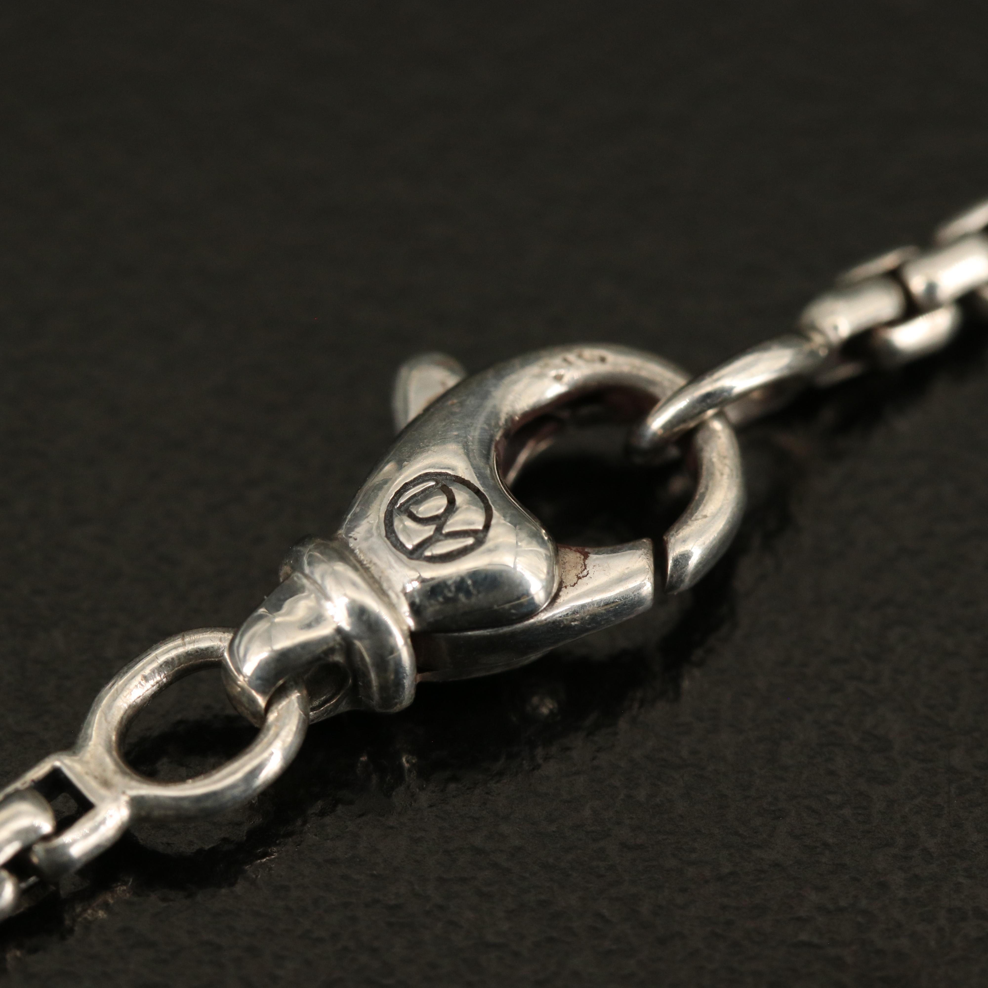 David Yurman Sterling 1.95 Pavé Black Diamond Cross Pendant Necklace