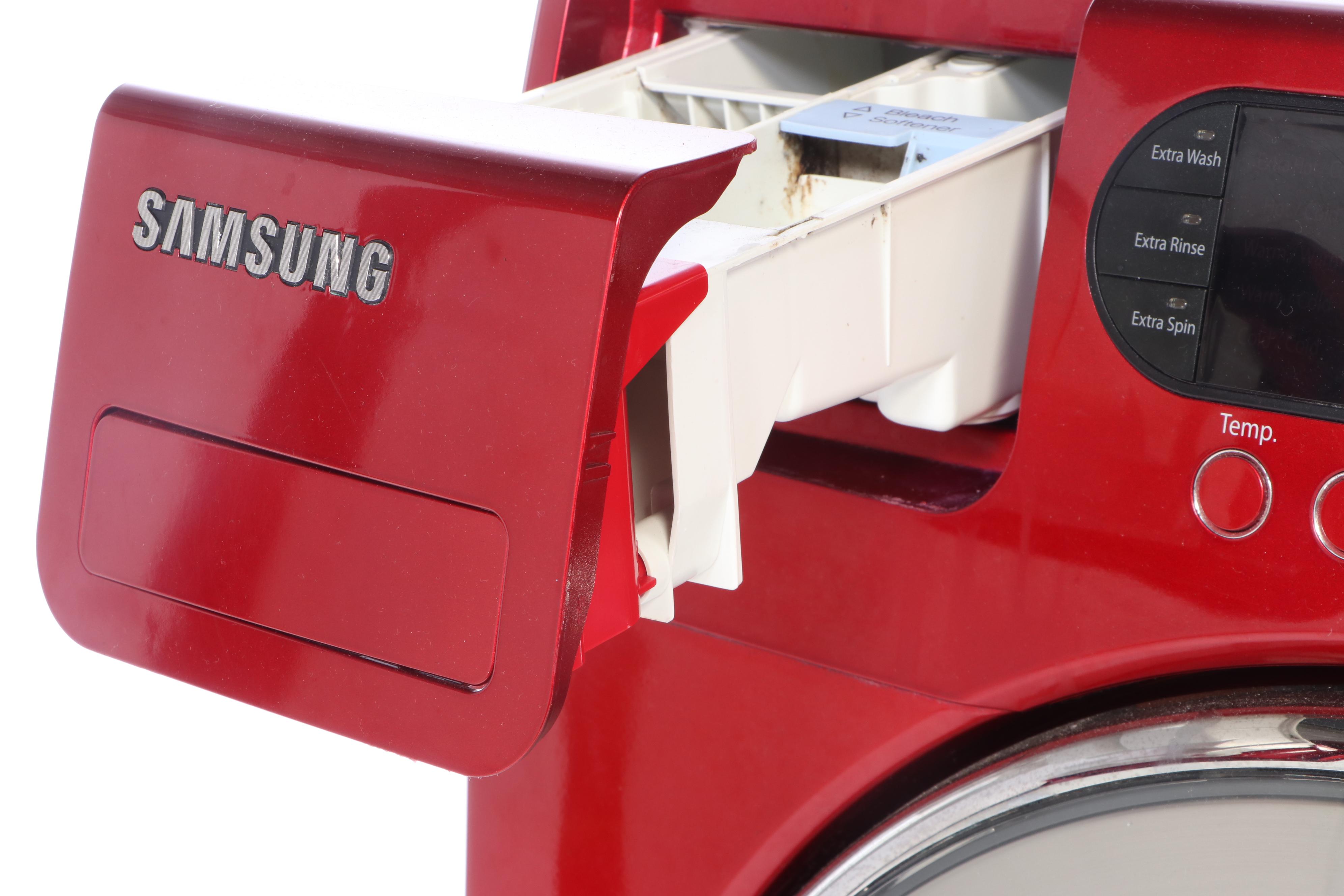Samsung "Silver Care Technology" Front-Load Washing Machine in Tango Red