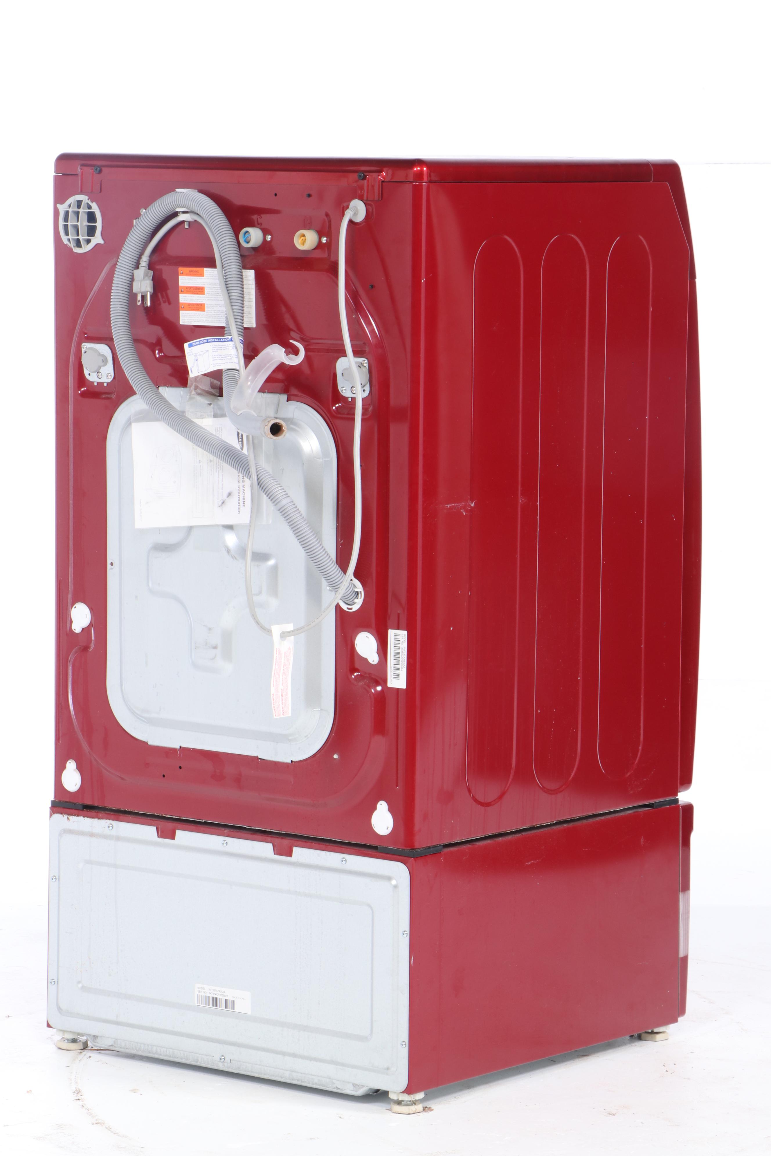 Samsung "Silver Care Technology" Front-Load Washing Machine in Tango Red
