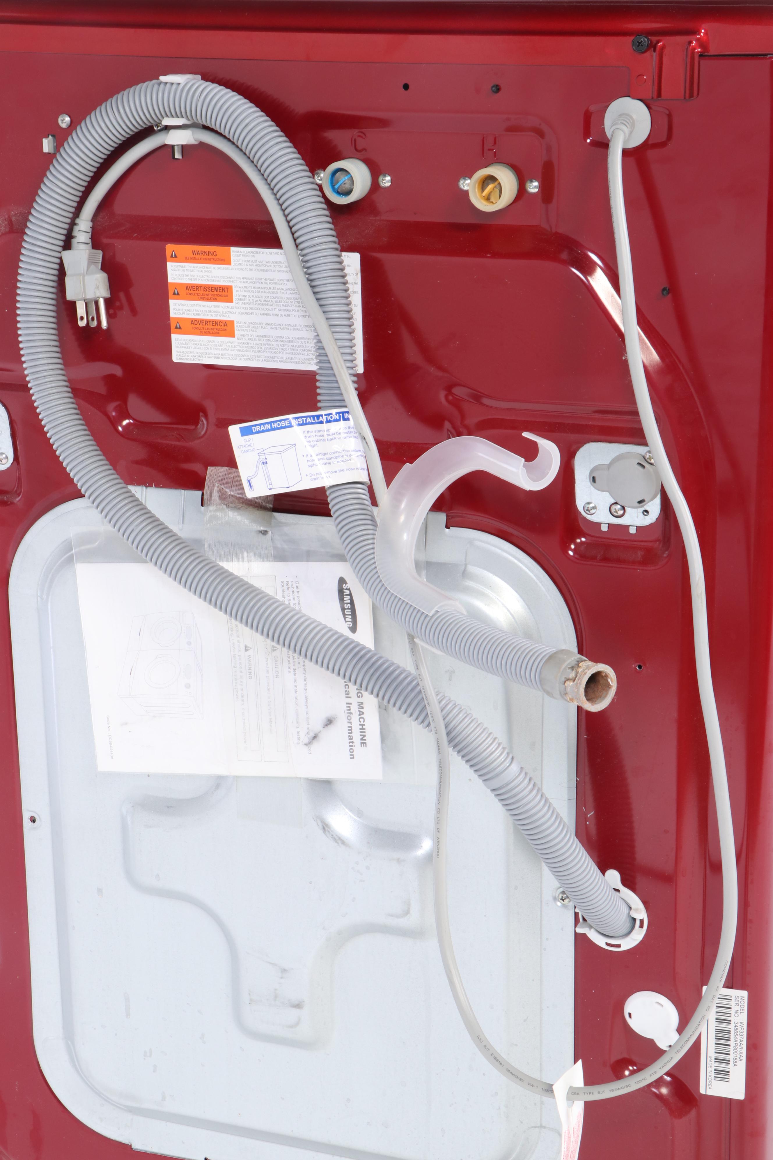 Samsung "Silver Care Technology" Front-Load Washing Machine in Tango Red