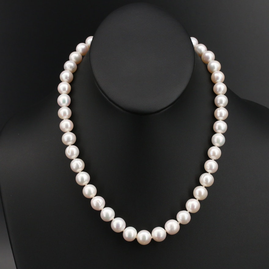 Semi-Baroque Pearl Necklace with 14K Clasp