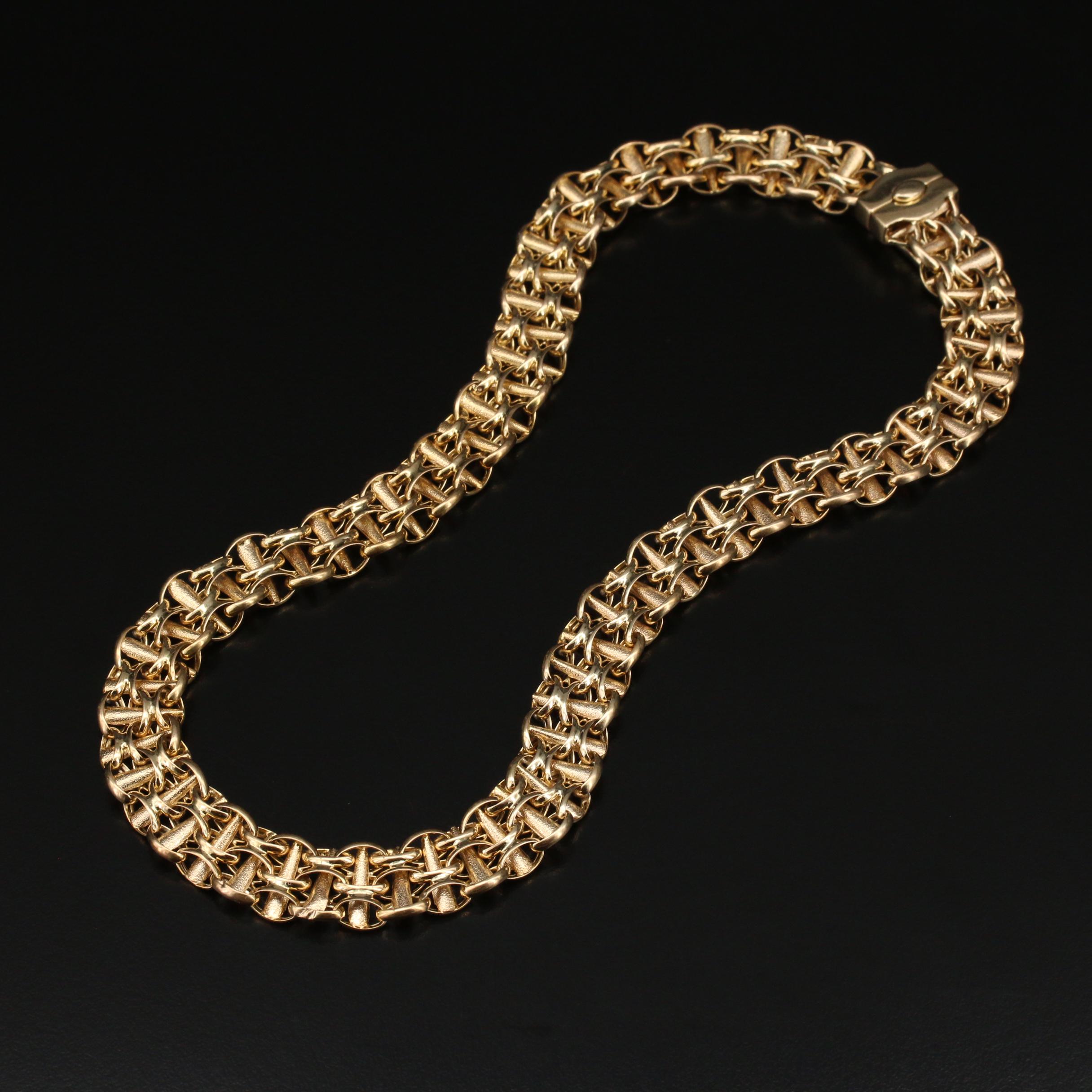 Italian 14K Fancy Link Necklace