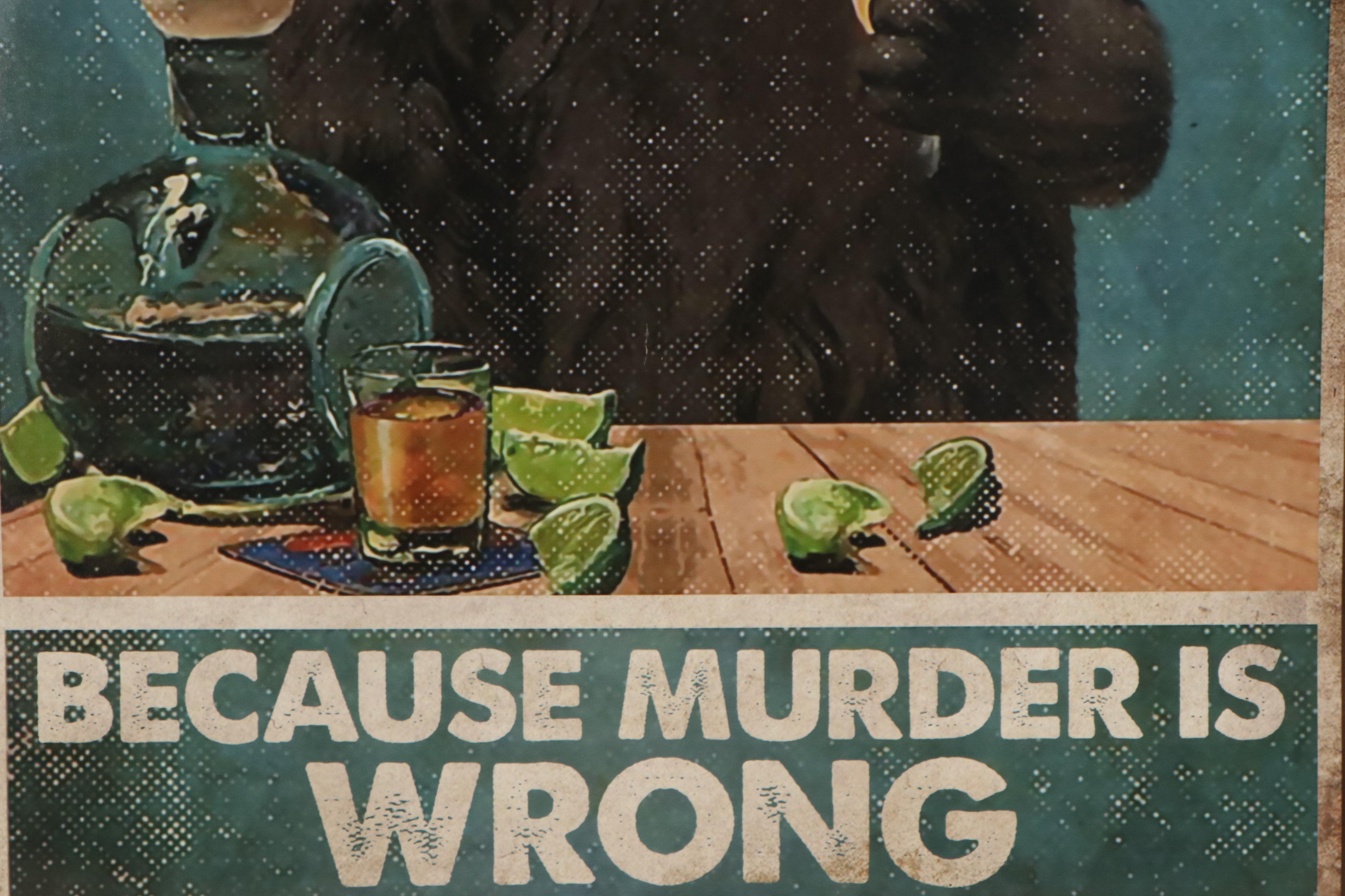 Giclée of Black Cat With Drink, 21st Century