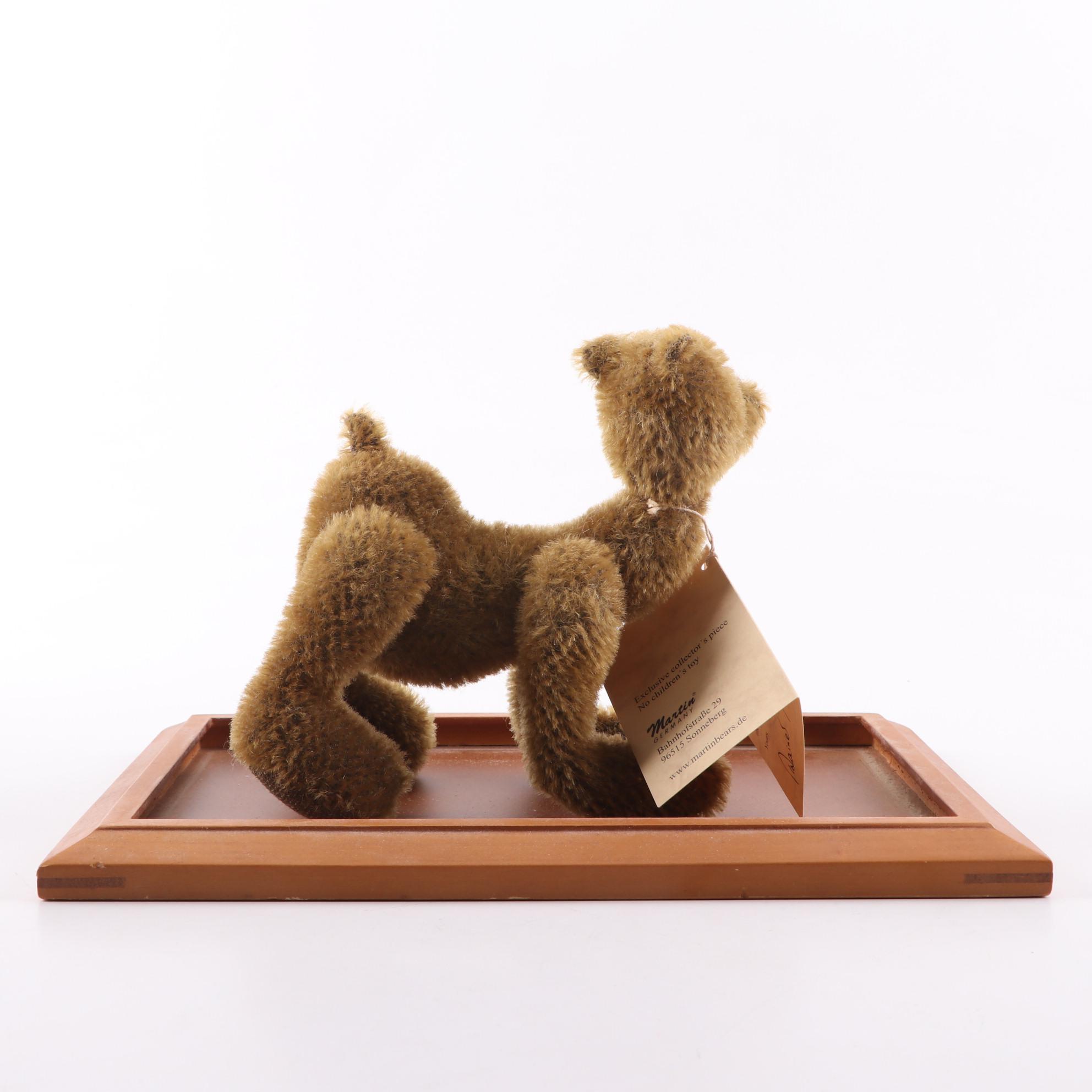 German Limited Edition Handmade Bear "Smily" by Martin in Display Case