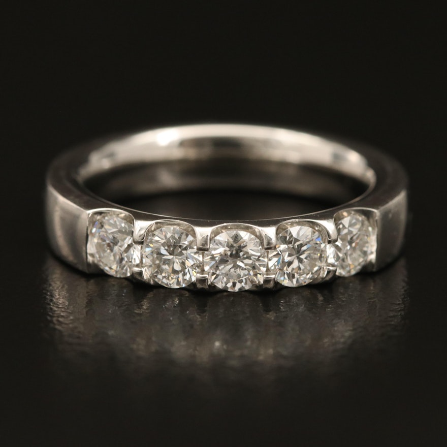 Memoire "Odessa" Platinum Five Stone 0.96 CTW Diamond Band