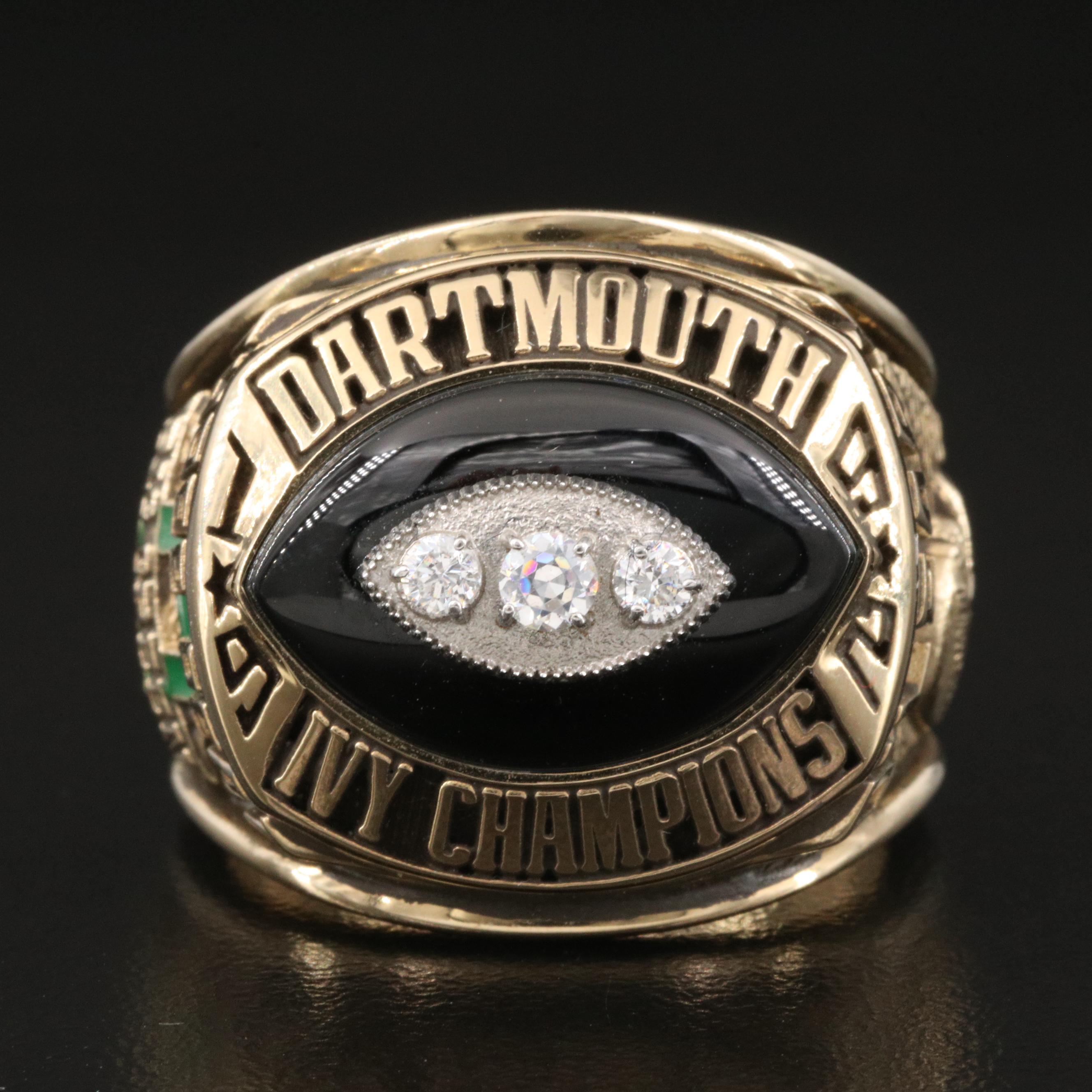 Vintage 1992 Dartmouth College Ivy League Championship Cubic Zirconia Ring