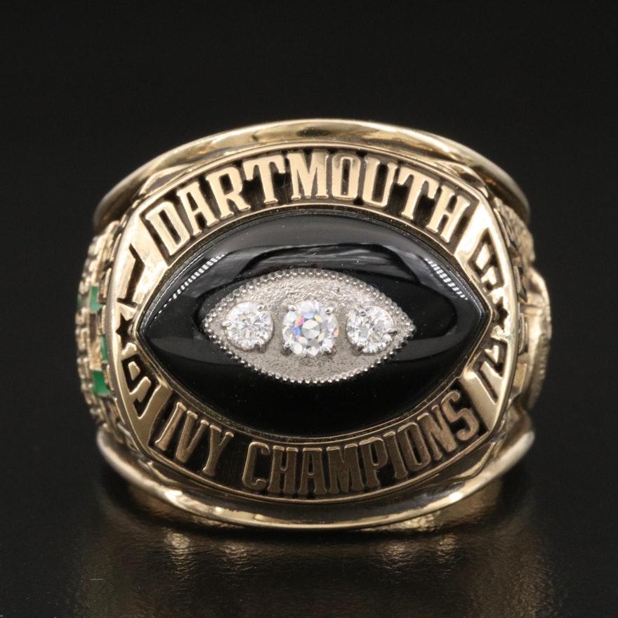 Vintage 1992 Dartmouth College Ivy League Championship Cubic Zirconia Ring