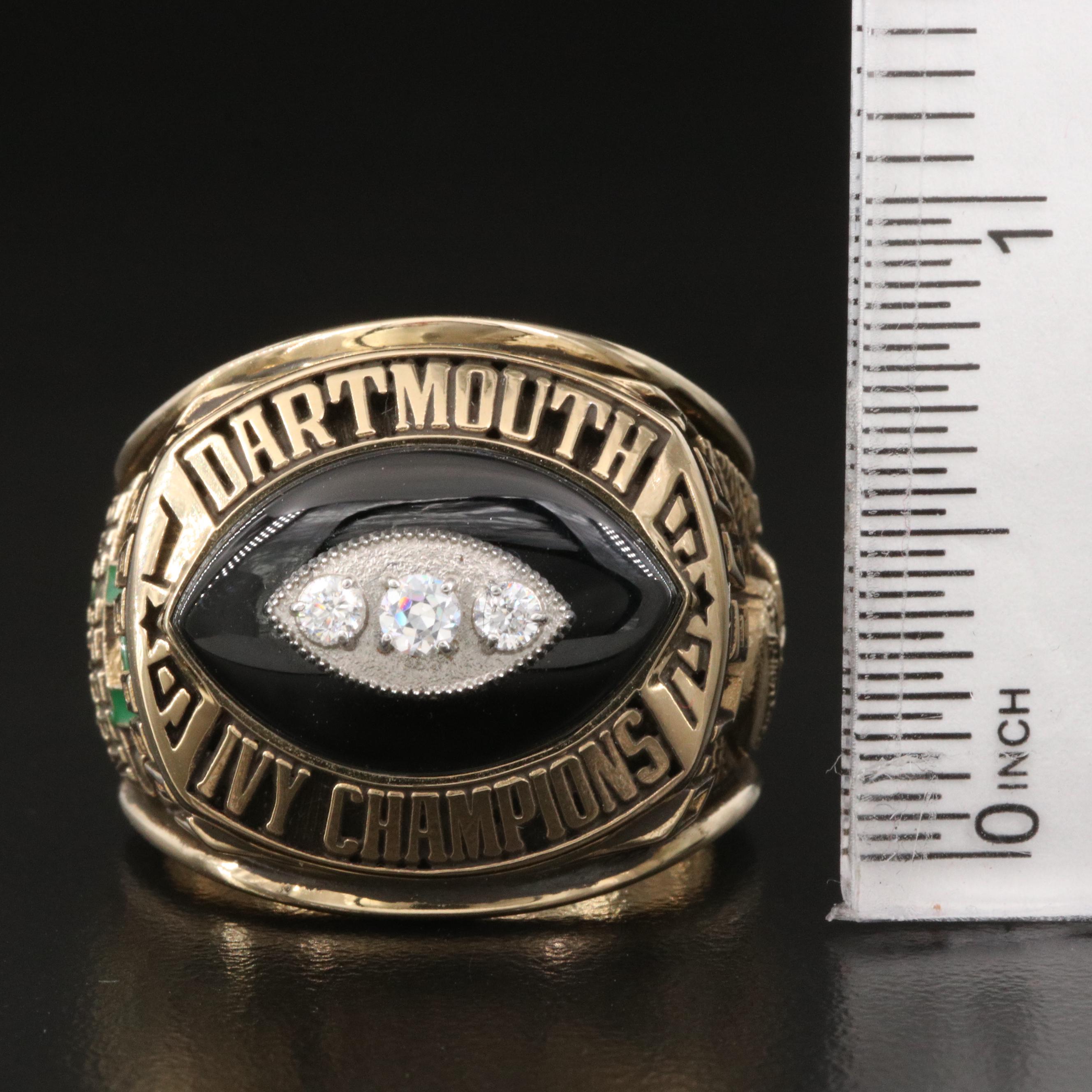 Vintage 1992 Dartmouth College Ivy League Championship Cubic Zirconia Ring