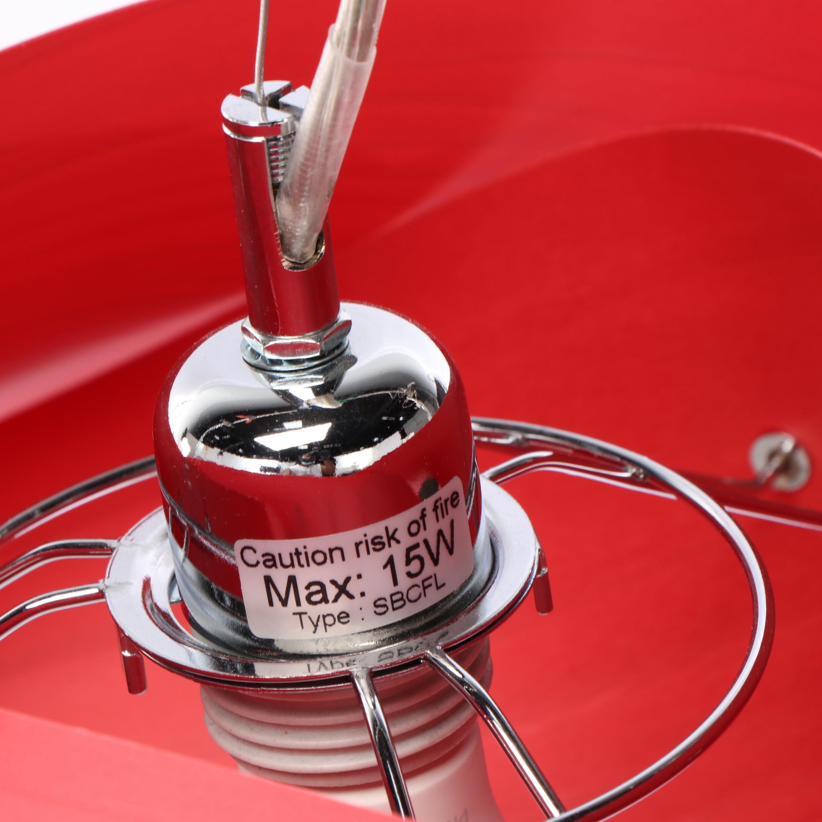 LZF "Nut" Wood Veneer Pendant Designed by Ray Power and Mariví Calvo in Red