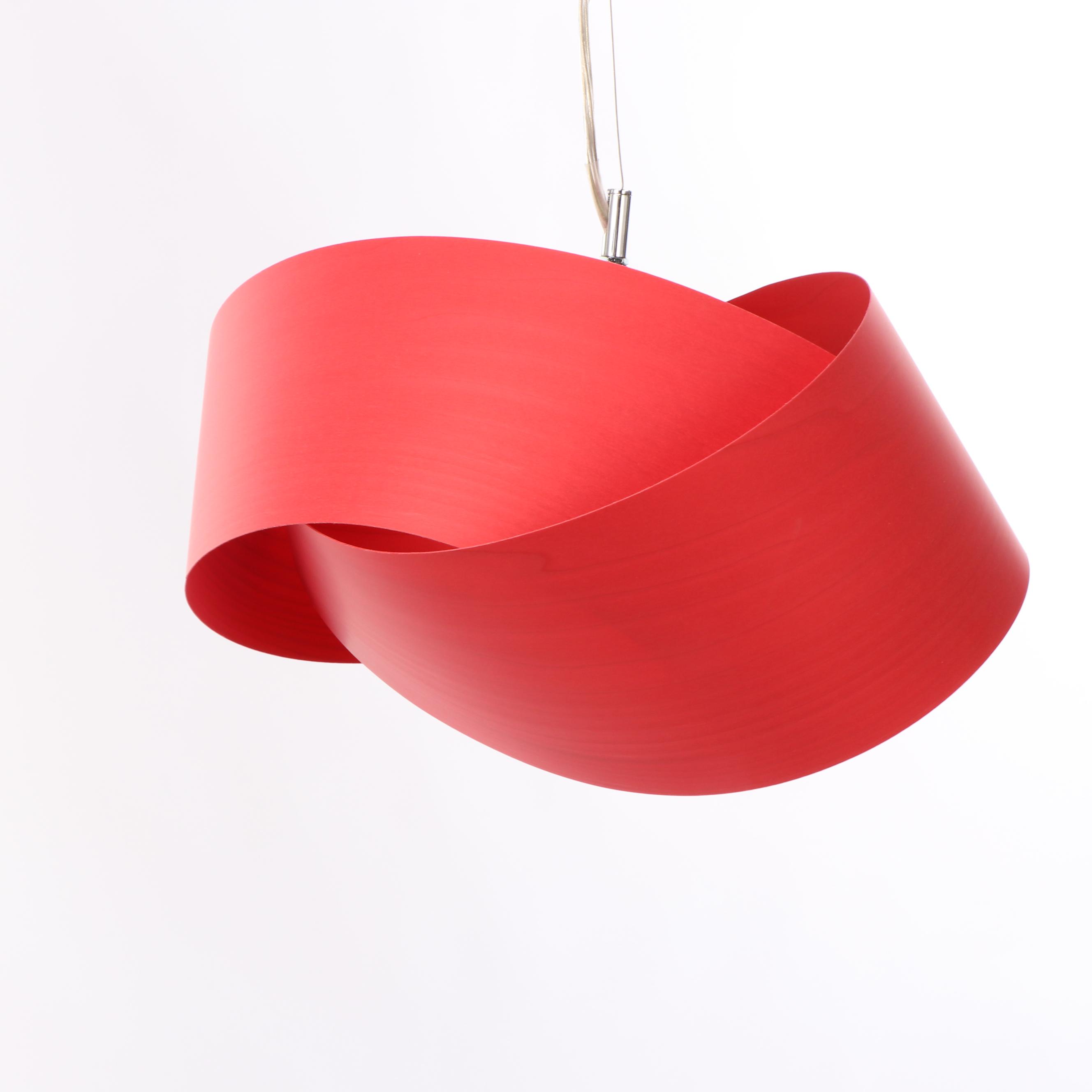 LZF "Nut" Wood Veneer Pendant Designed by Ray Power and Mariví Calvo in Red