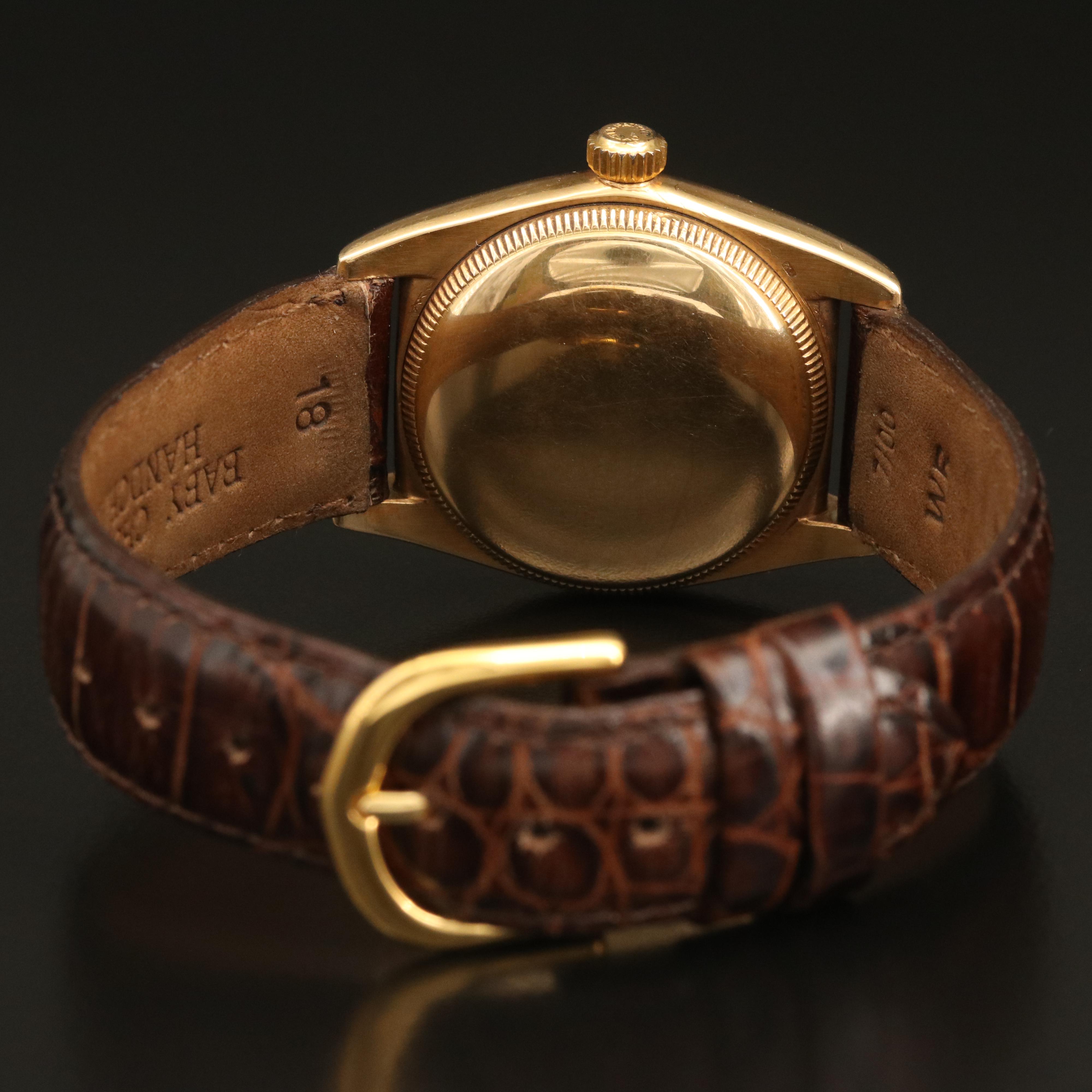 1948 Rolex Oyster Perpetual 5011 Bubble Back 18K Yellow Gold Watch