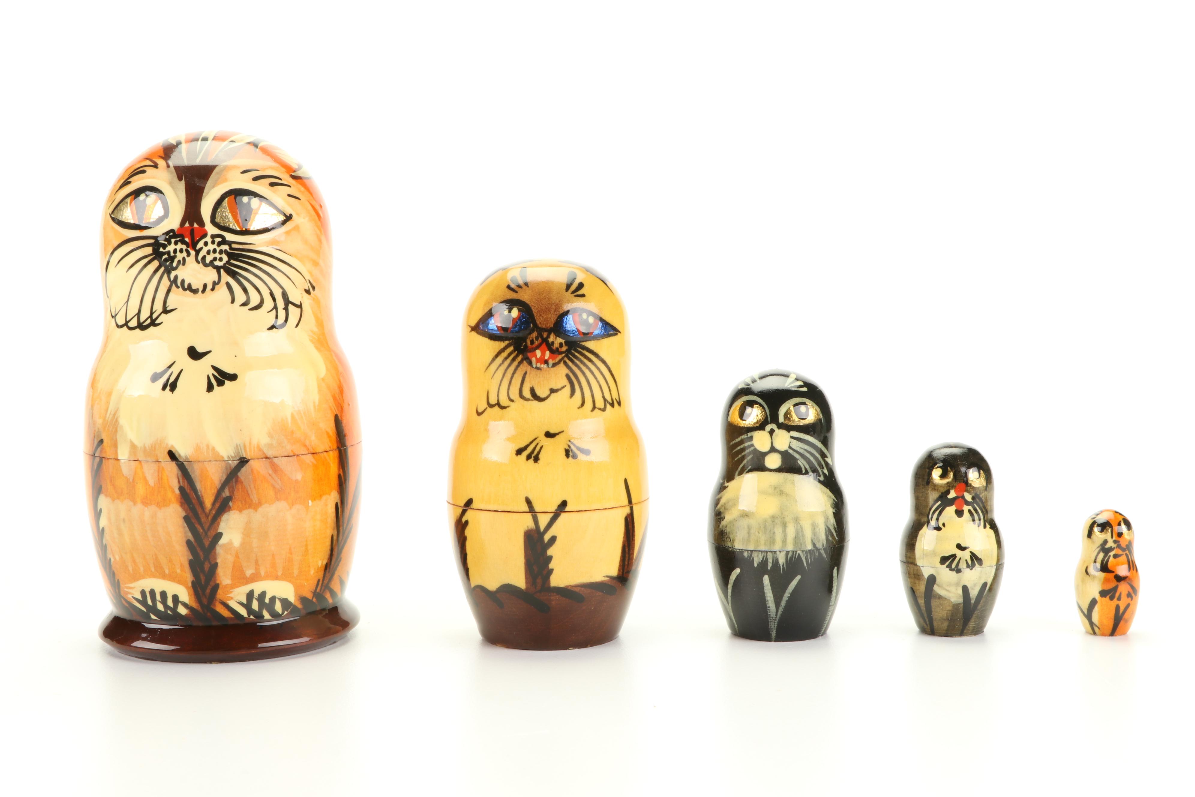 Russian Hand-Painted Matryoska Nesting Dolls and More