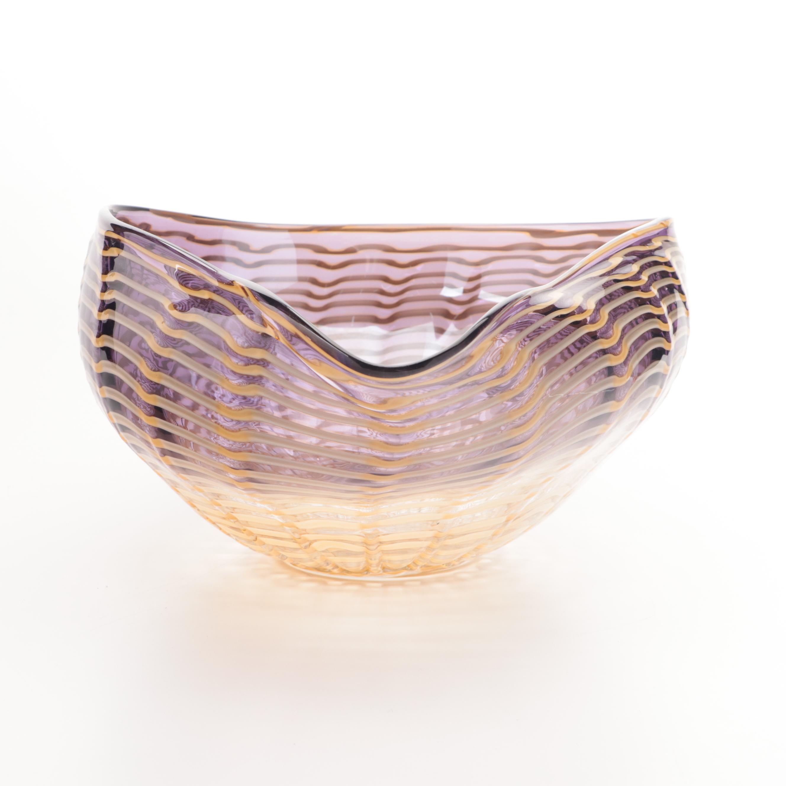 Contemporary Art Glass Centerpiece Bowl