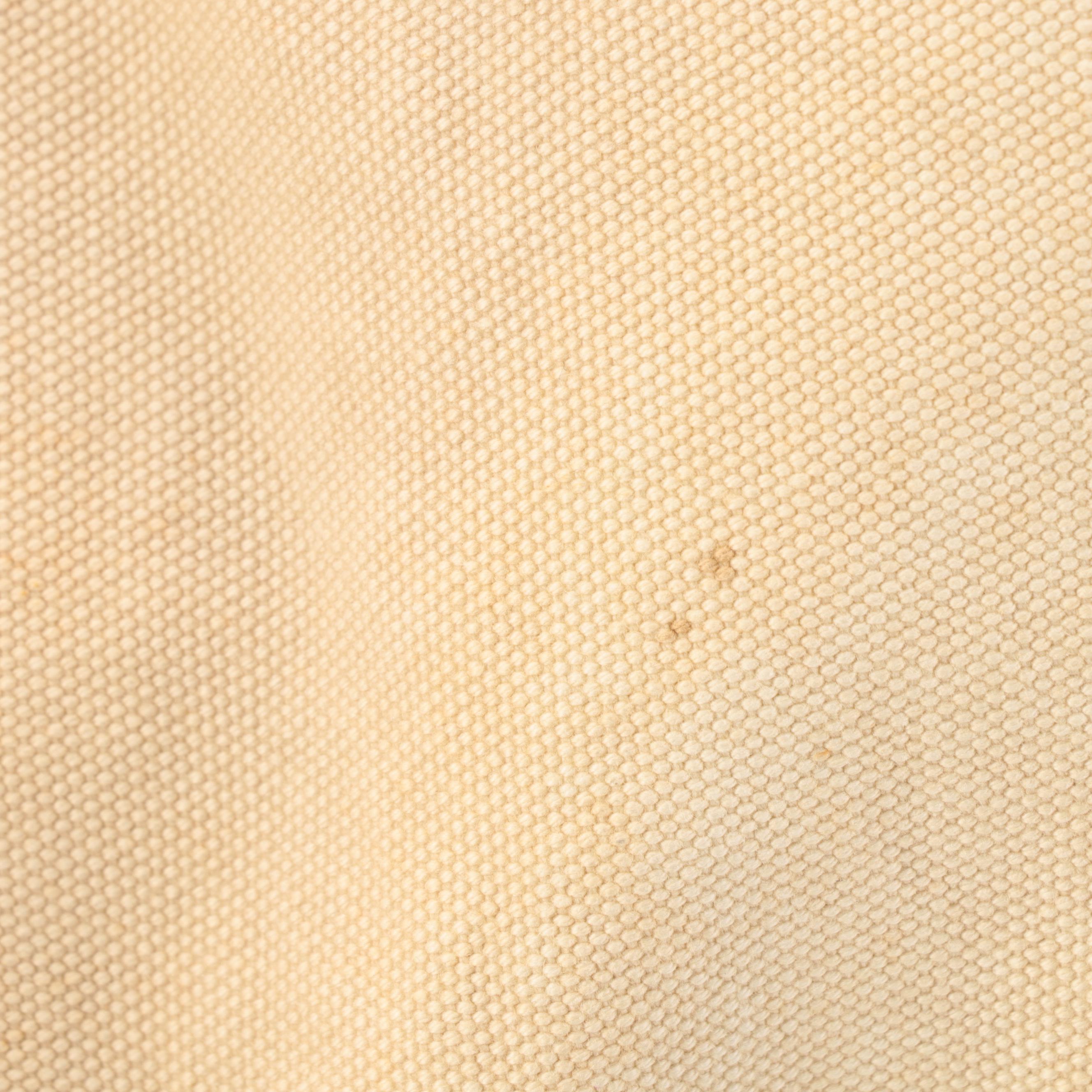 Prada Beige Canapa Embroidered Logo Canvas Tote