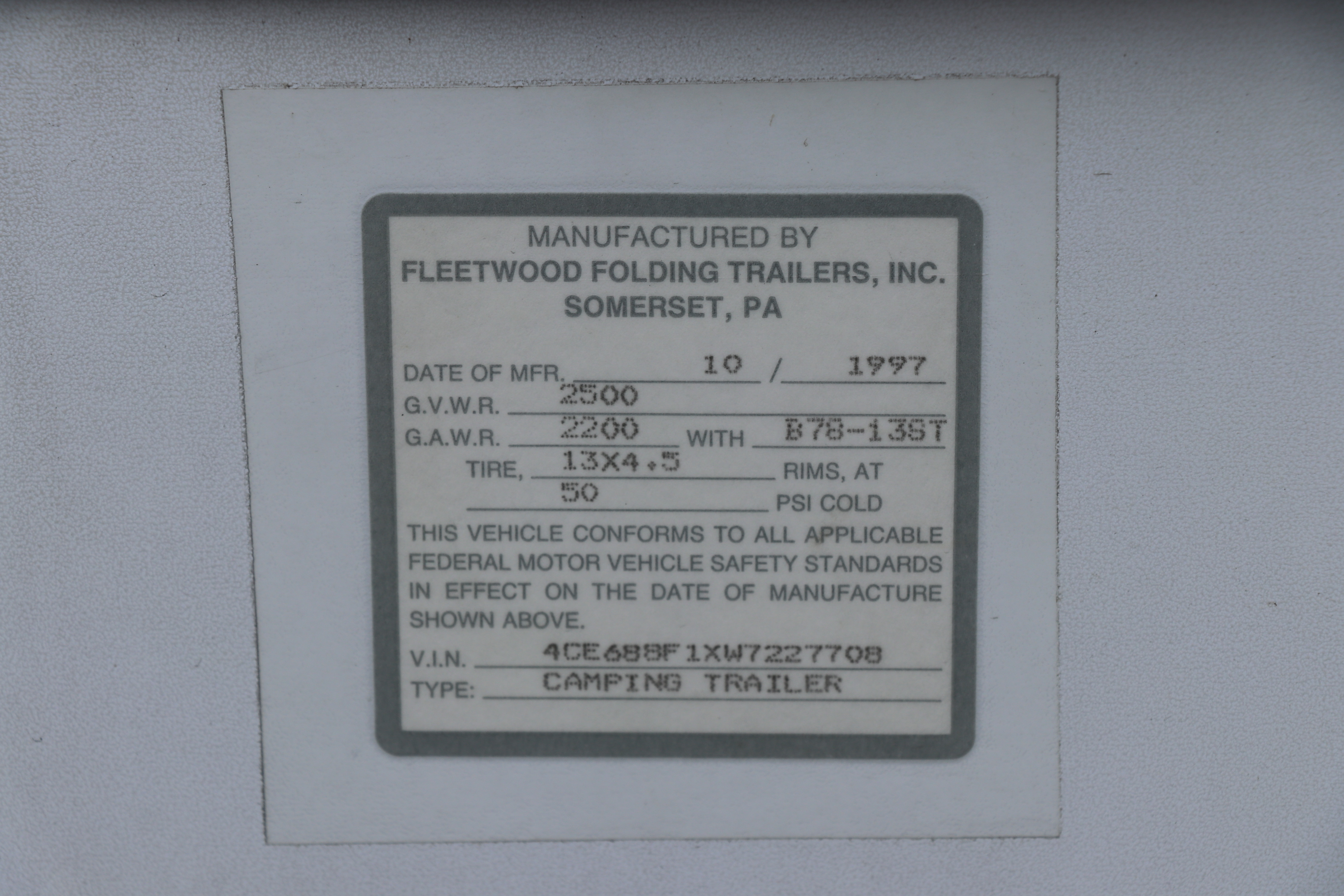 1998 Coleman Fleetwood "Sea Pine" Pop-up Camper