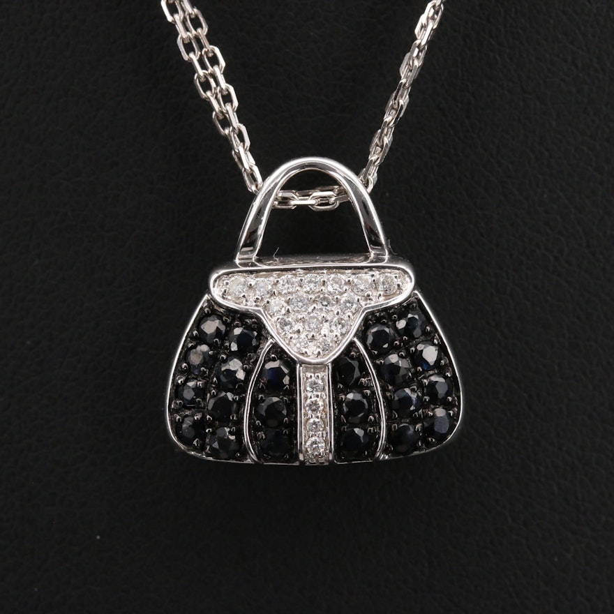 Mirabelle 18K Diamond and Sapphire Purse Necklace