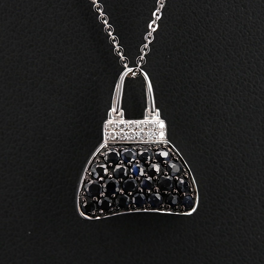 Mirabelle 18K Sapphire and Diamond Purse Necklace