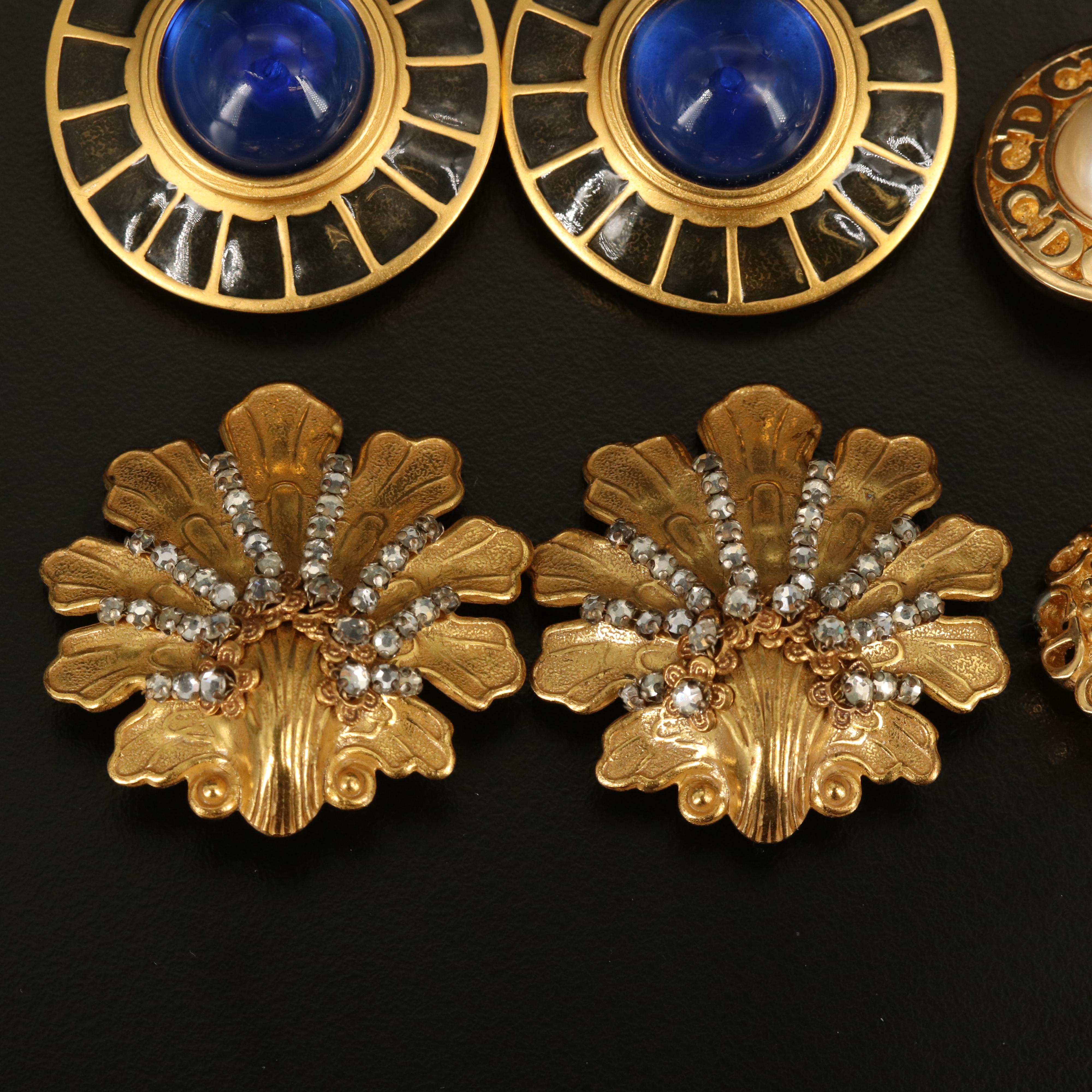 Clip Earrings Including Burberry's and Christian Dior