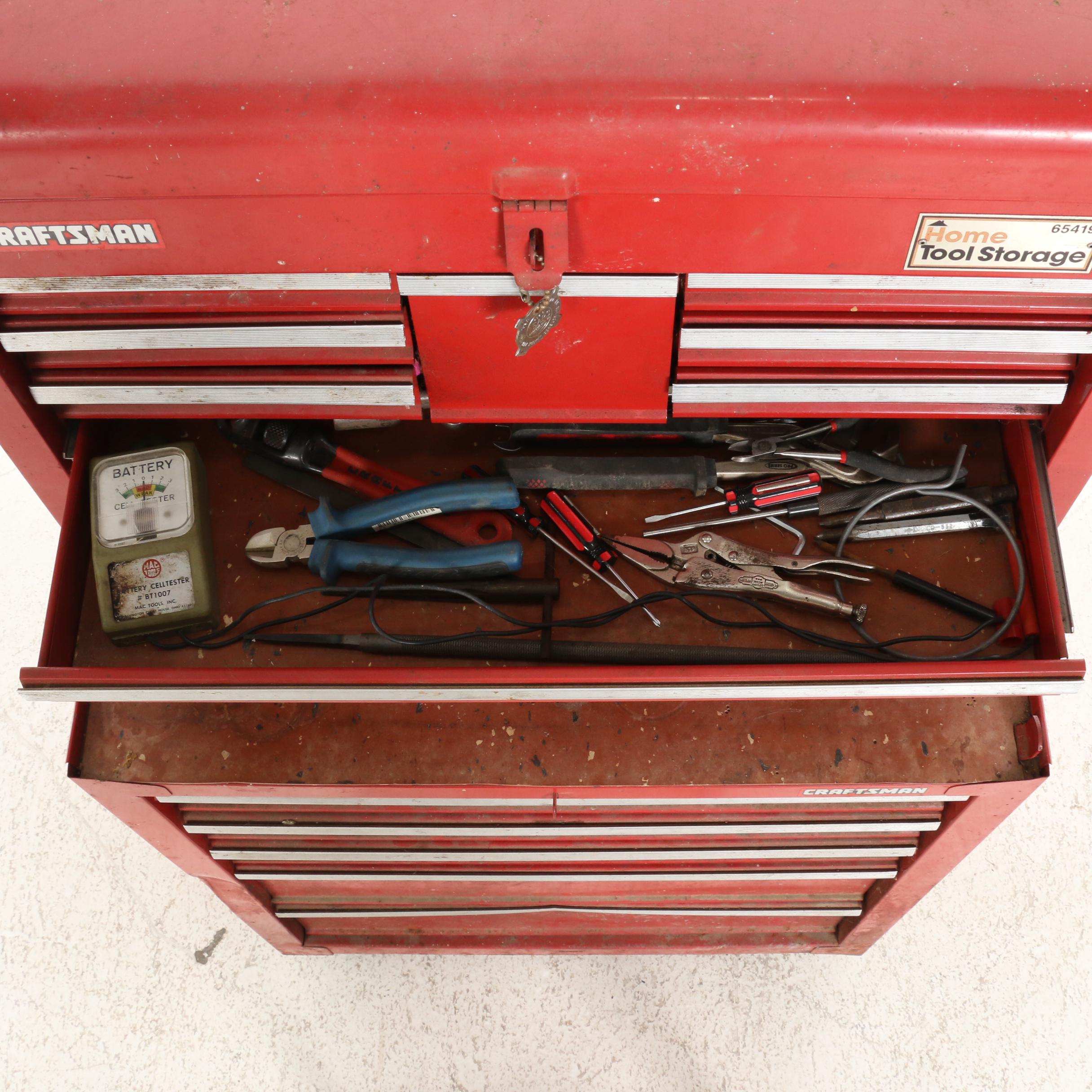 Craftsman Home Tool Storage Rolling Tool Box with Hand Tools