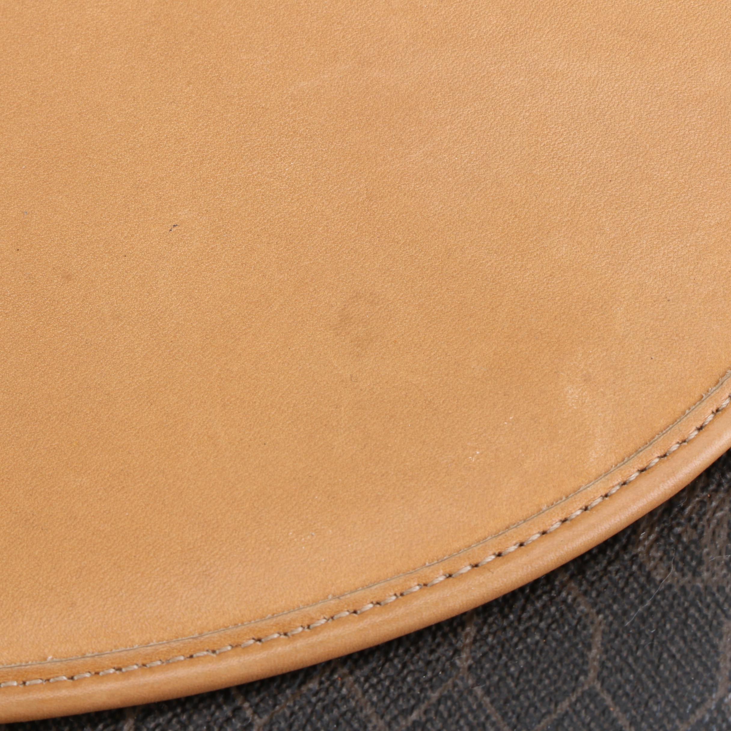 Christian Dior Clutch in Honeycomb Coated Canvas and Tan Leather