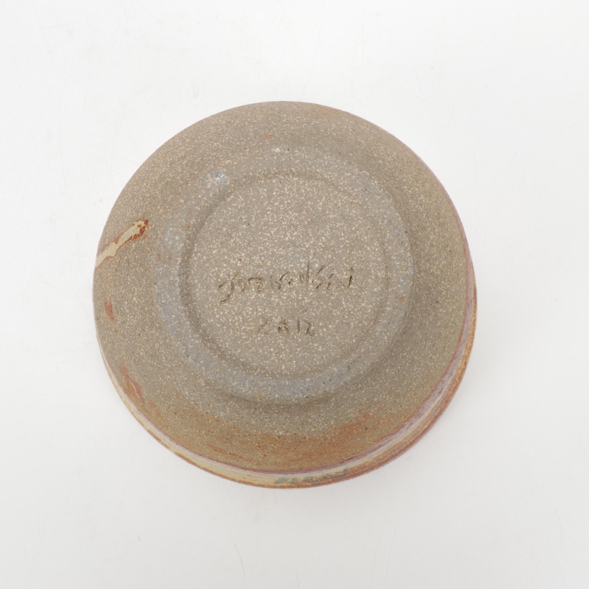 Signed Art Pottery Stoneware Bowl, 2012