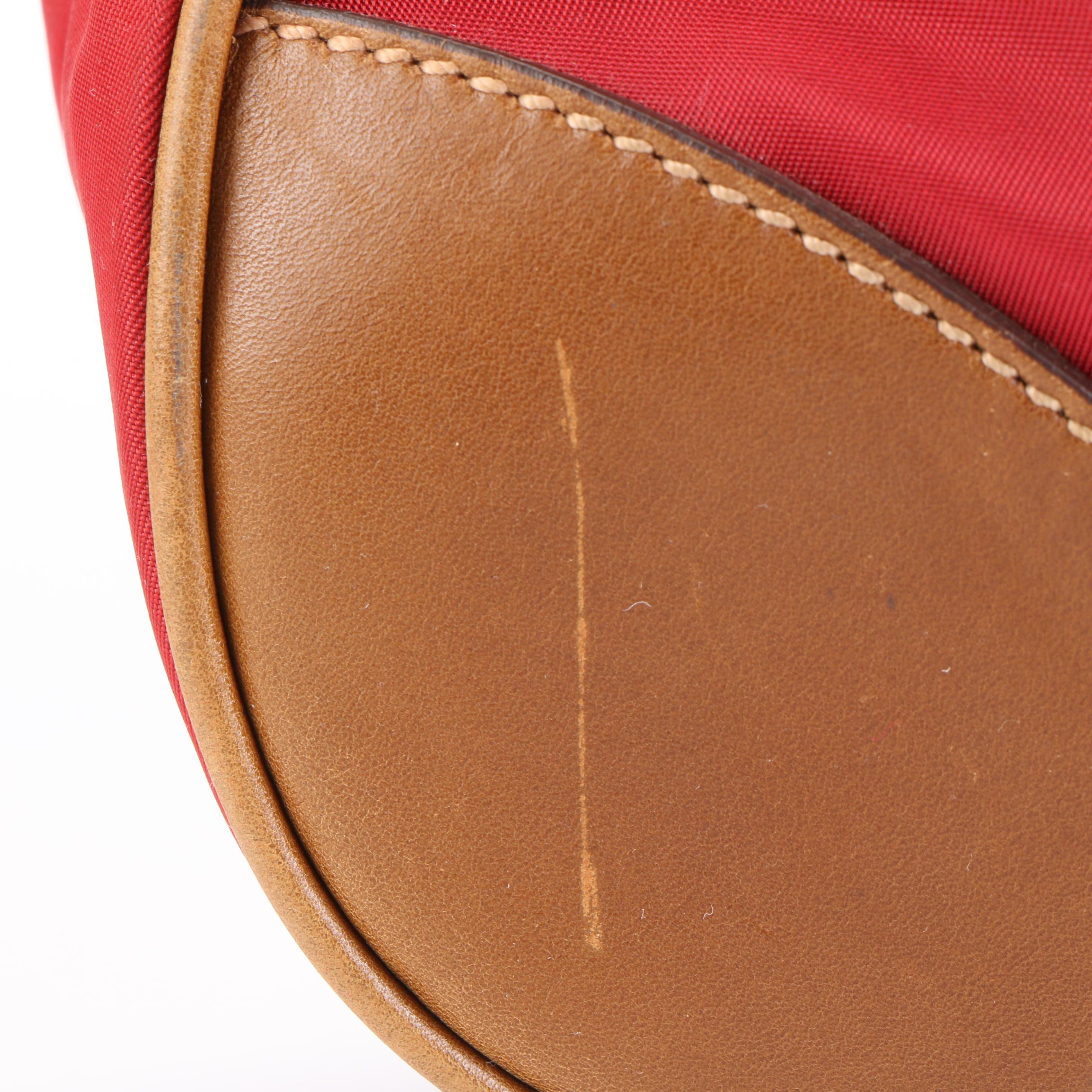 Prada Nylon and Leather Stripe Shoulder Bag