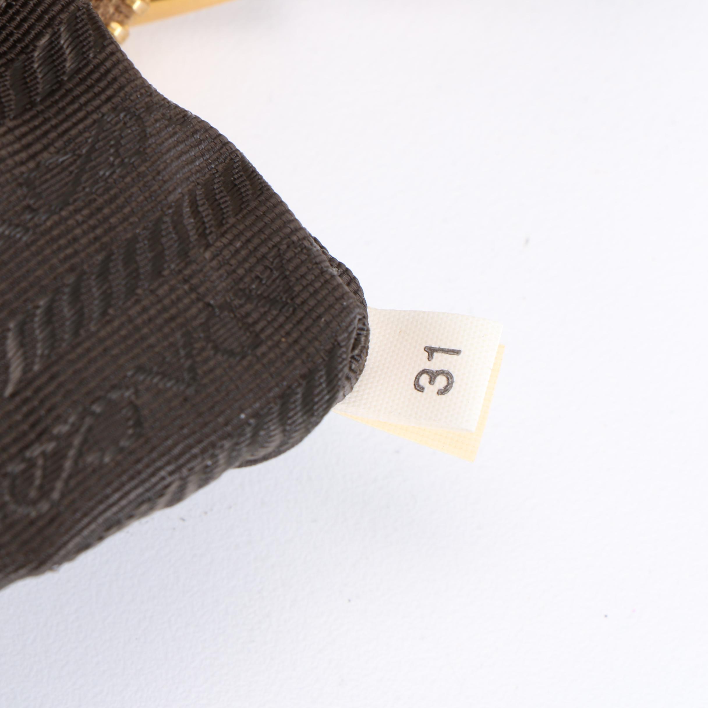 Prada Nylon and Leather Stripe Shoulder Bag