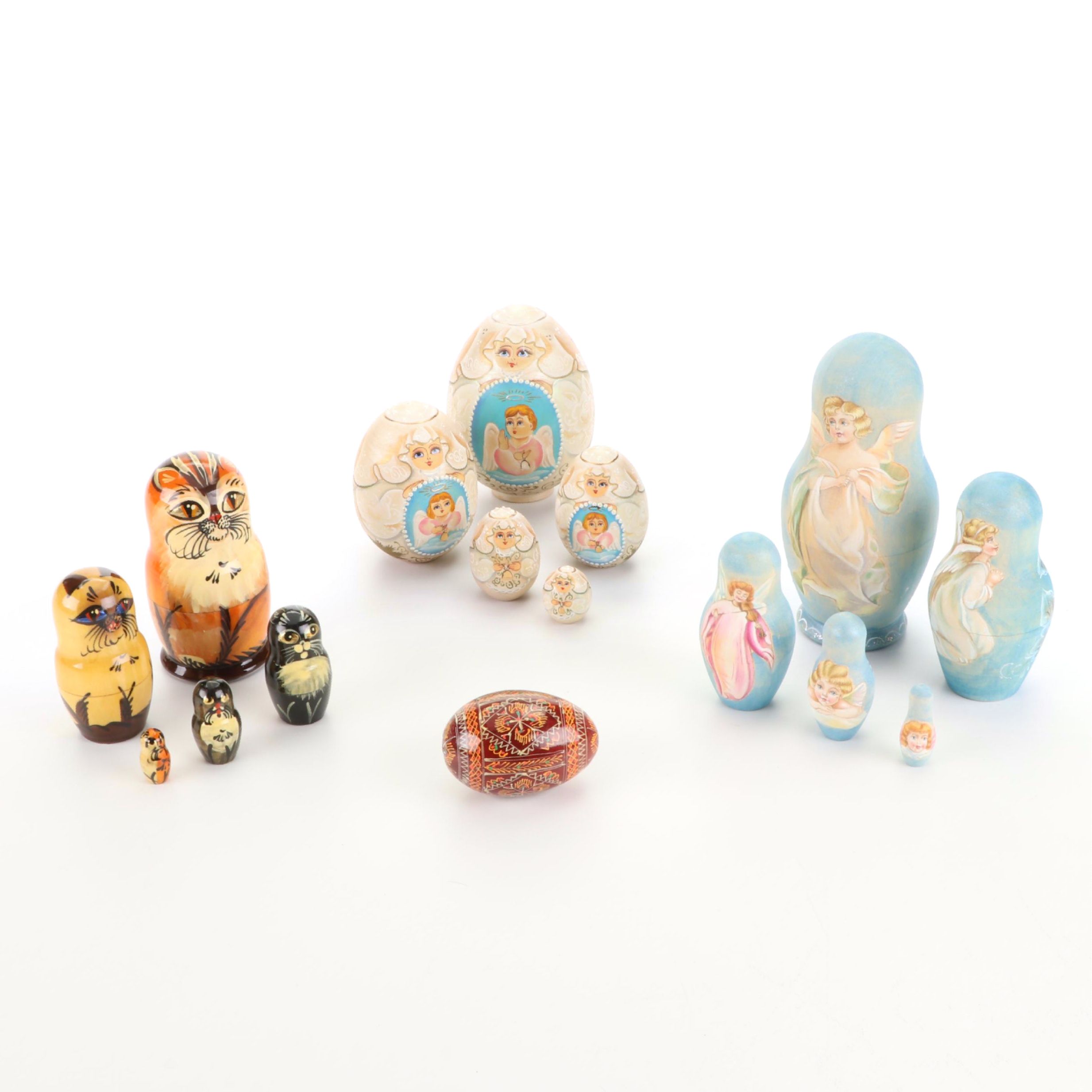Russian Hand-Painted Matryoska Nesting Dolls and More