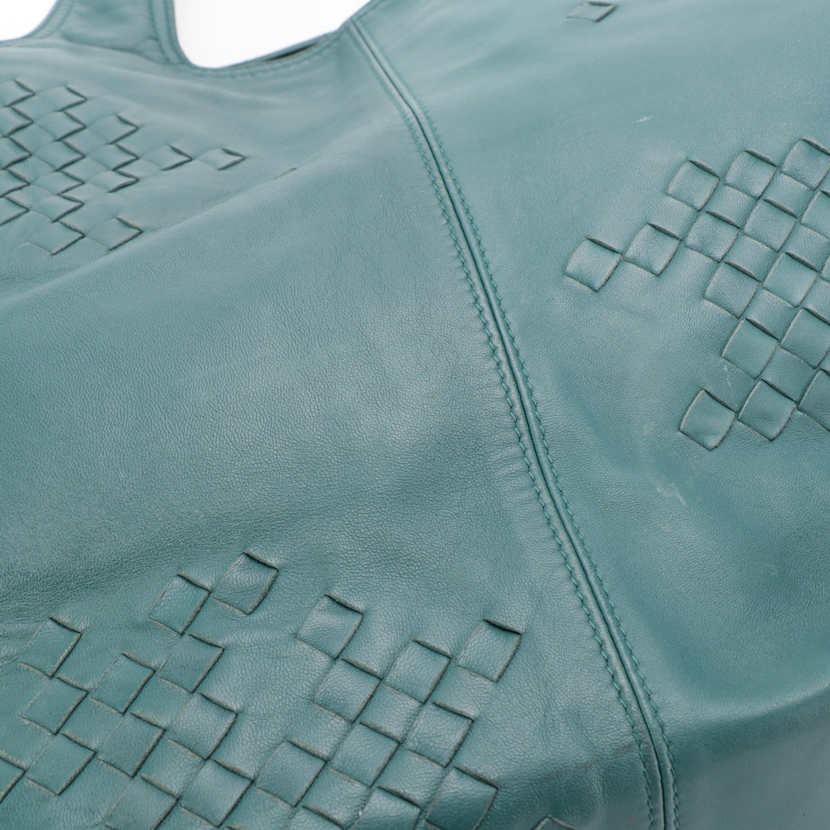 Bottega Veneta Leather Tote Bag with Intrecciato Detail
